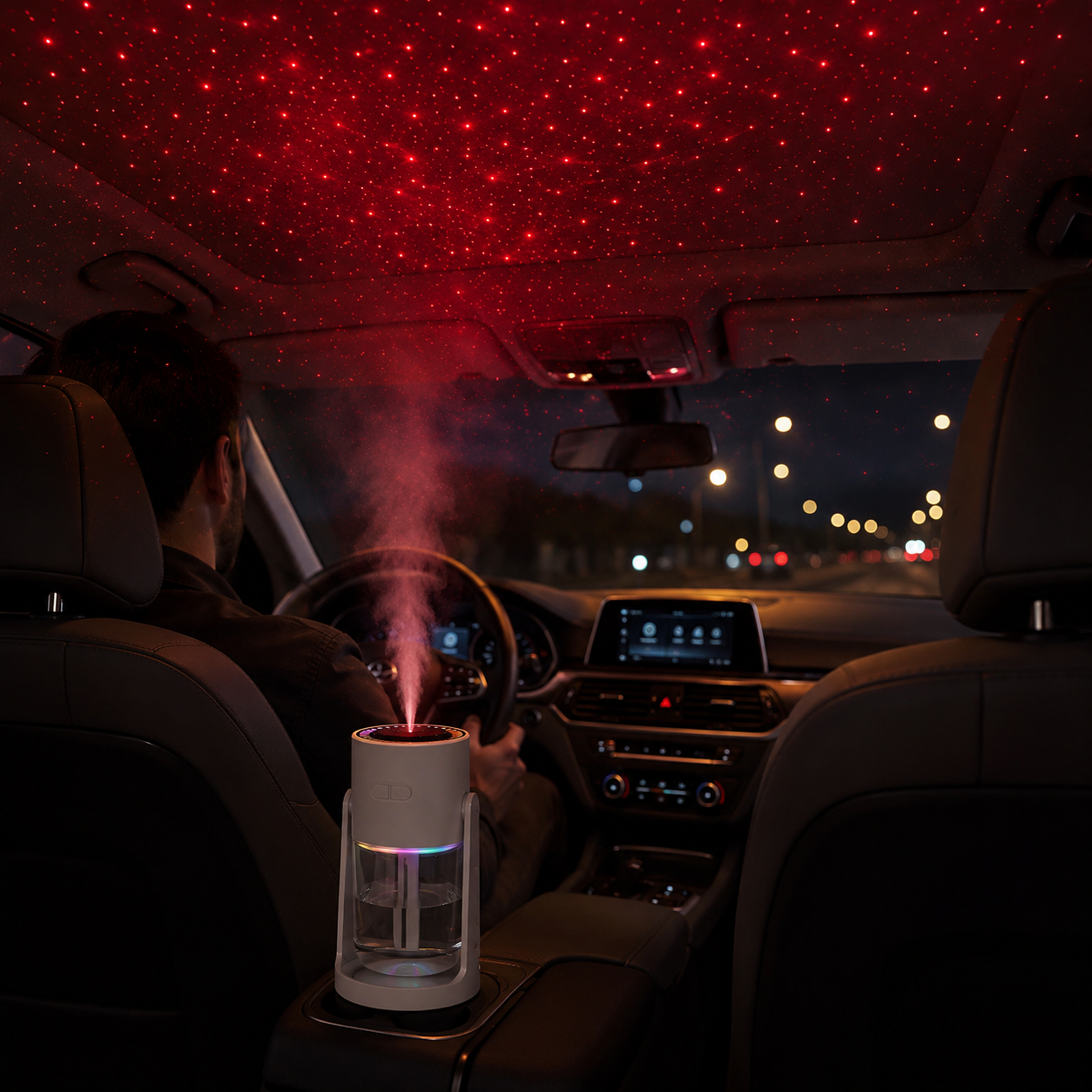 PDPG-CL32 Yıldızlı Gökyüzü Projeksiyonlu Aroma Difüzörü ve Hava Nemlendirici 280 ml Renkli LED Işıklı Ayarlanabilir Başlıklı Kablolu Buhar Makinesi