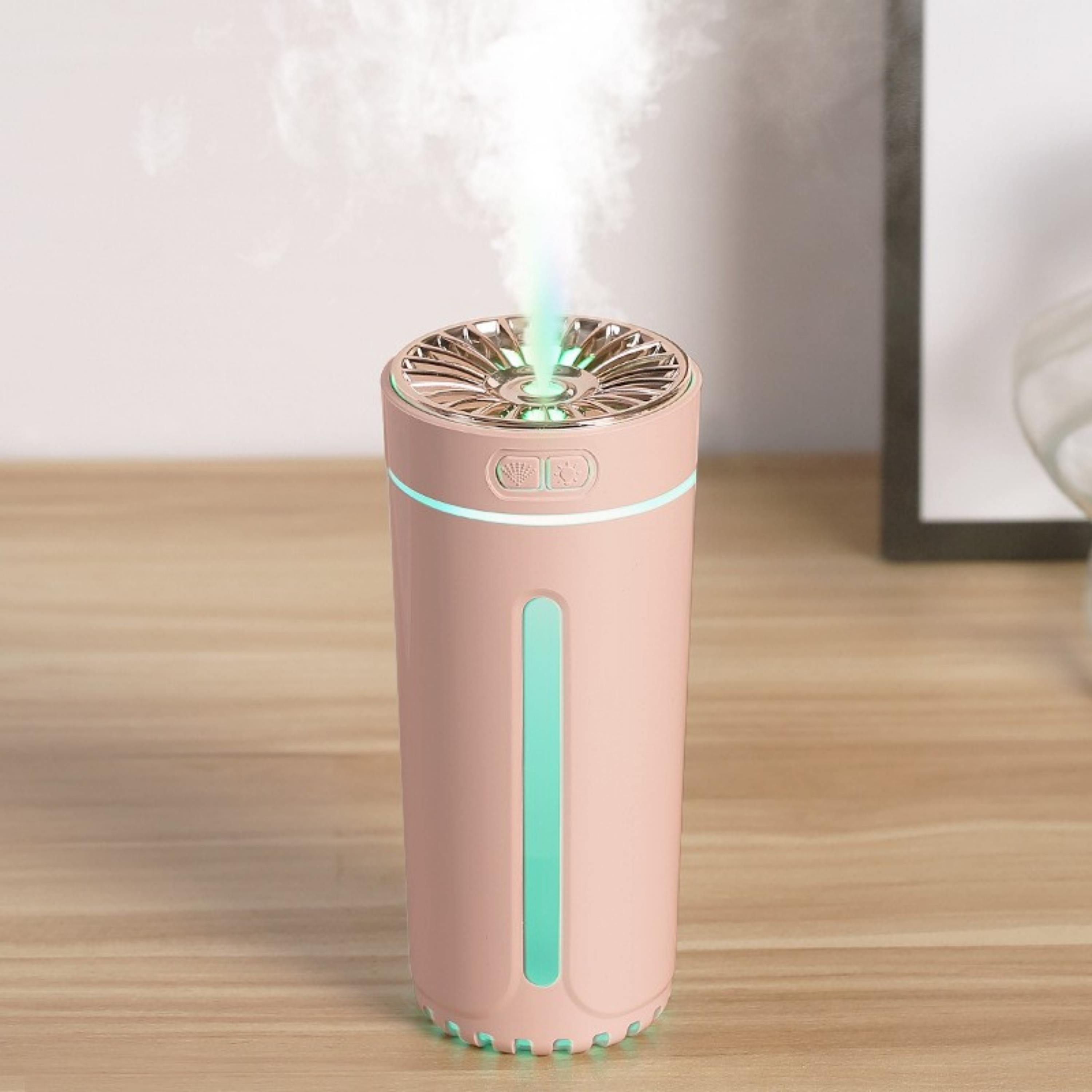 Pembe 0618 Araç Nemlendirici Usb Aroma Humidifier Rgb Işıklı Araç Masaüstü Ortam Hava Nemlendiric Aroma Difüzörü Buhar Makinesi