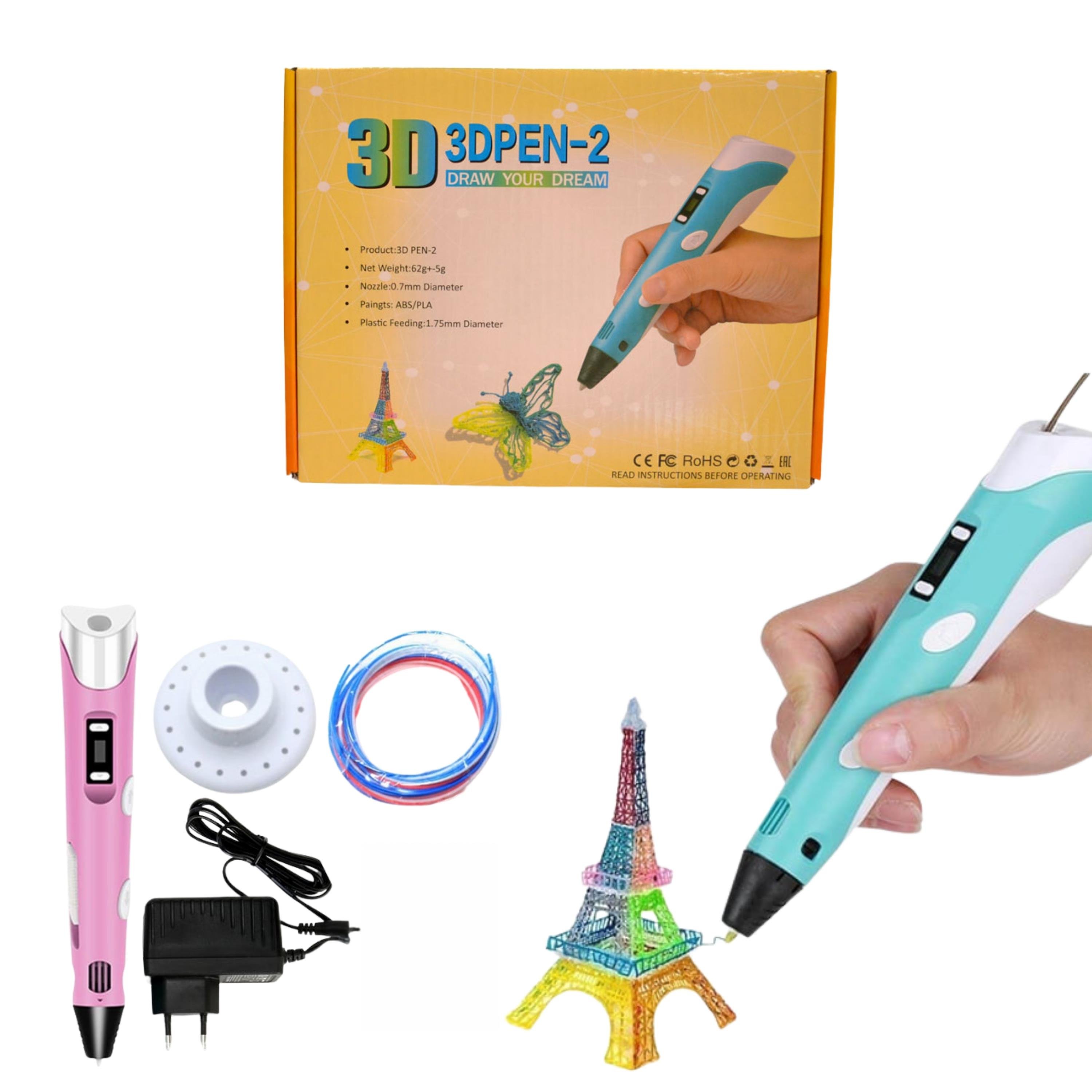 Pembe 3D Kalem Dijital Ekranlı Pen Printer