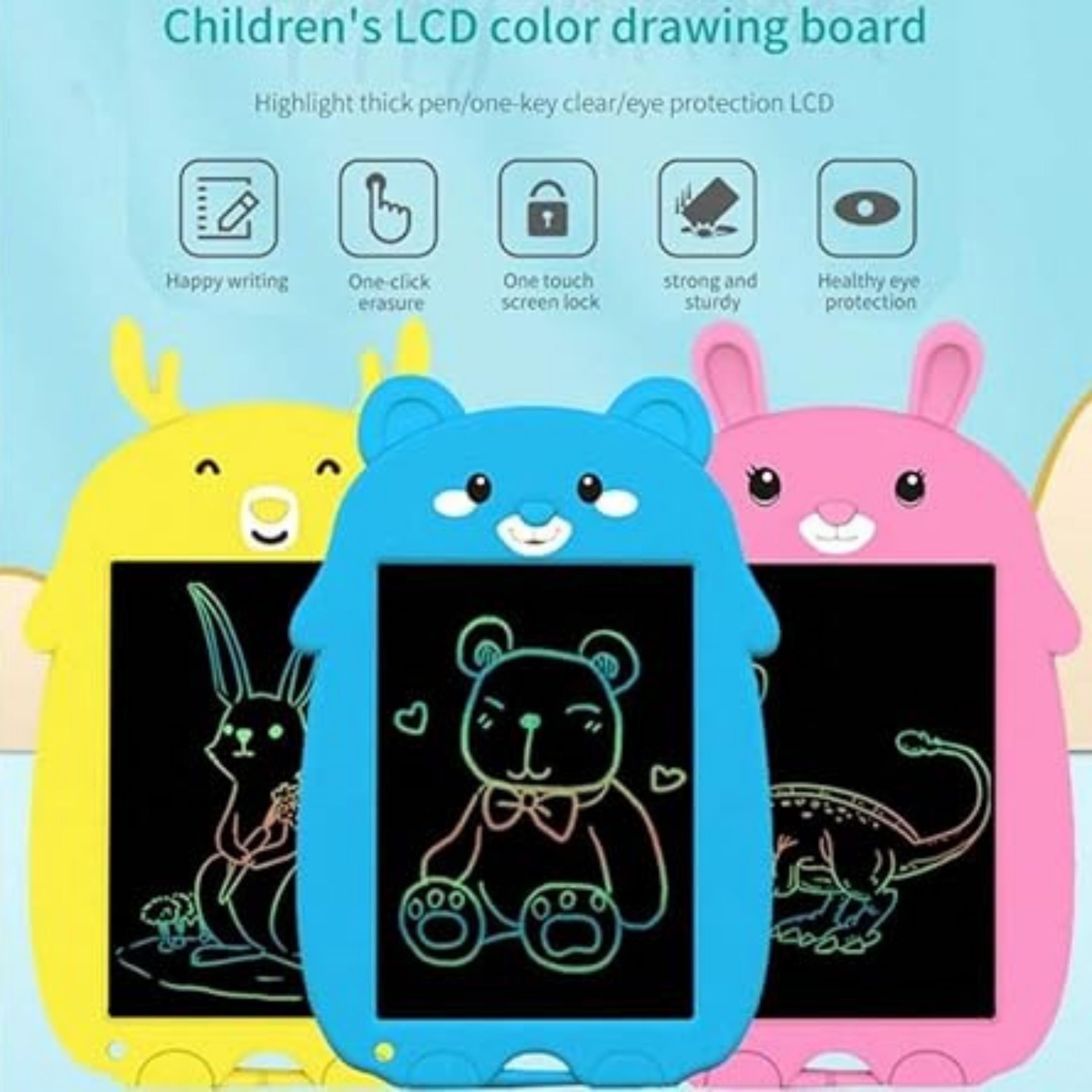 Pembe Tavşan LCD Ekran Yazma Tableti