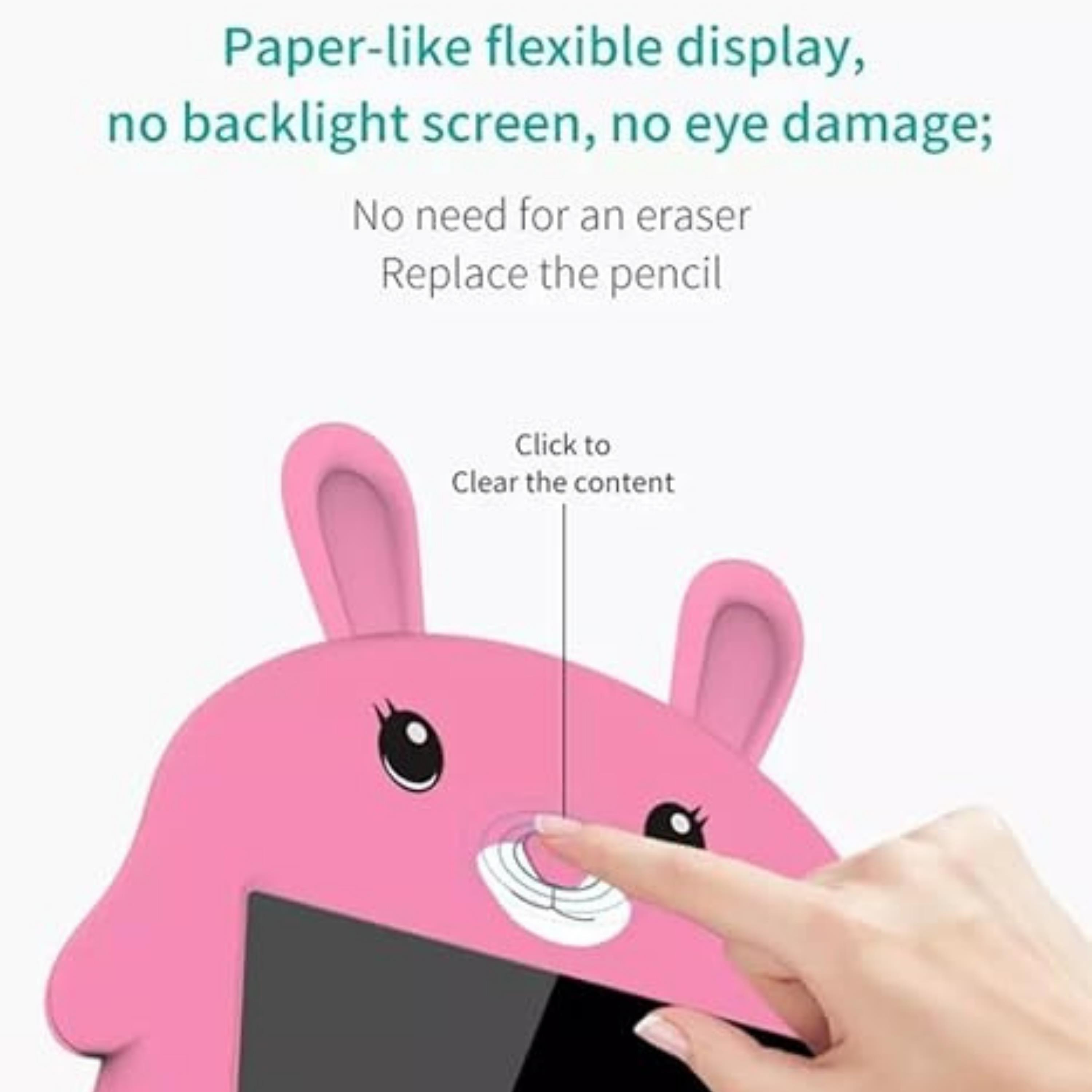 Pembe Tavşan LCD Ekran Yazma Tableti