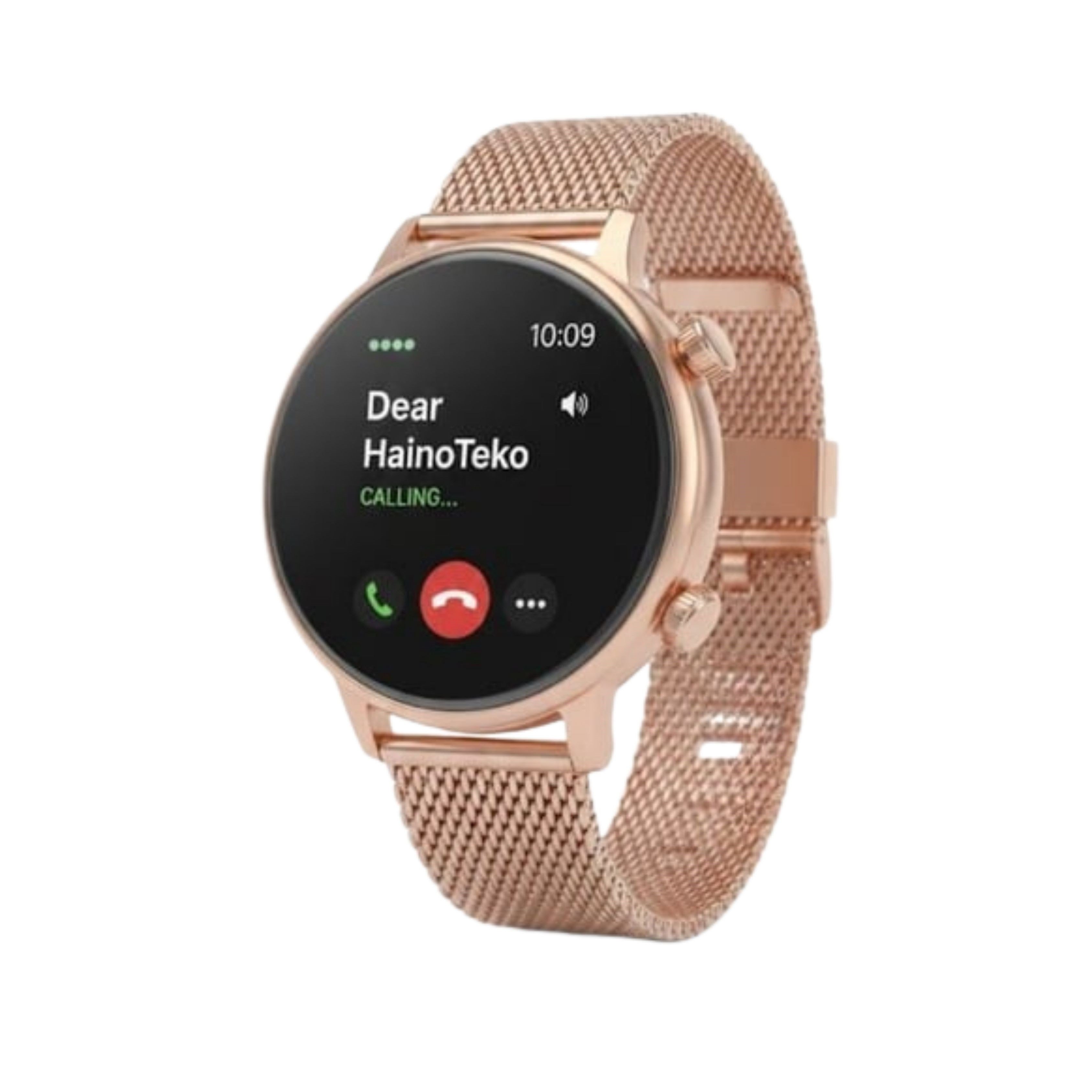 Pembe Teko24 Mini Kadın Akılılı Saat Amoled Ekran 7 Gün Şarj Süresi Bluetooth Arama Özellikli 3 Kordonlu Kadın Akıllı Saat Nabız Uyku Takibi Suya Dayanıklı