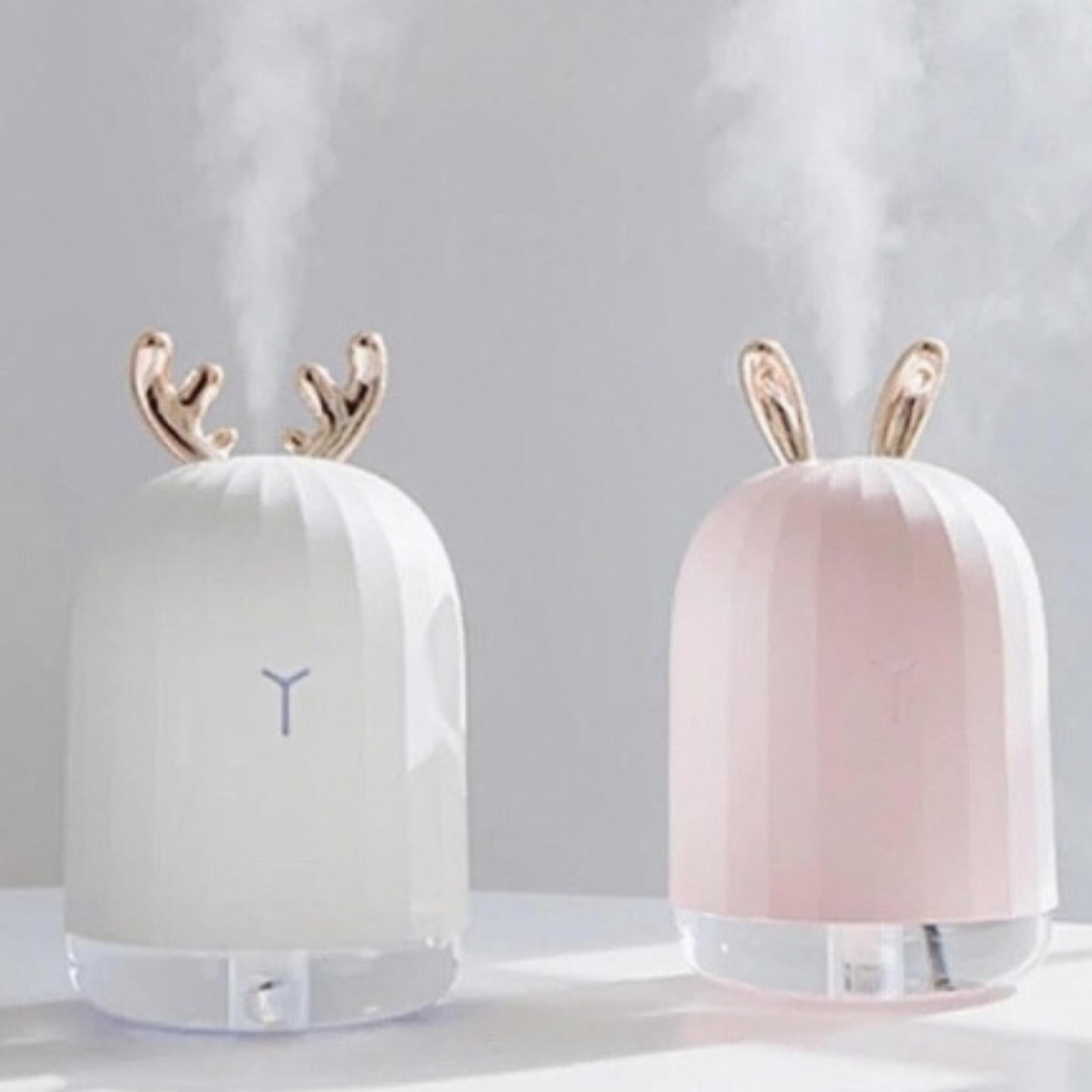 Pembe TSV Geyik Tasarımlı Lovely Humidifier Aroma Buhar Makinesi 7 Led Işıklı Hava Nemlendirici 