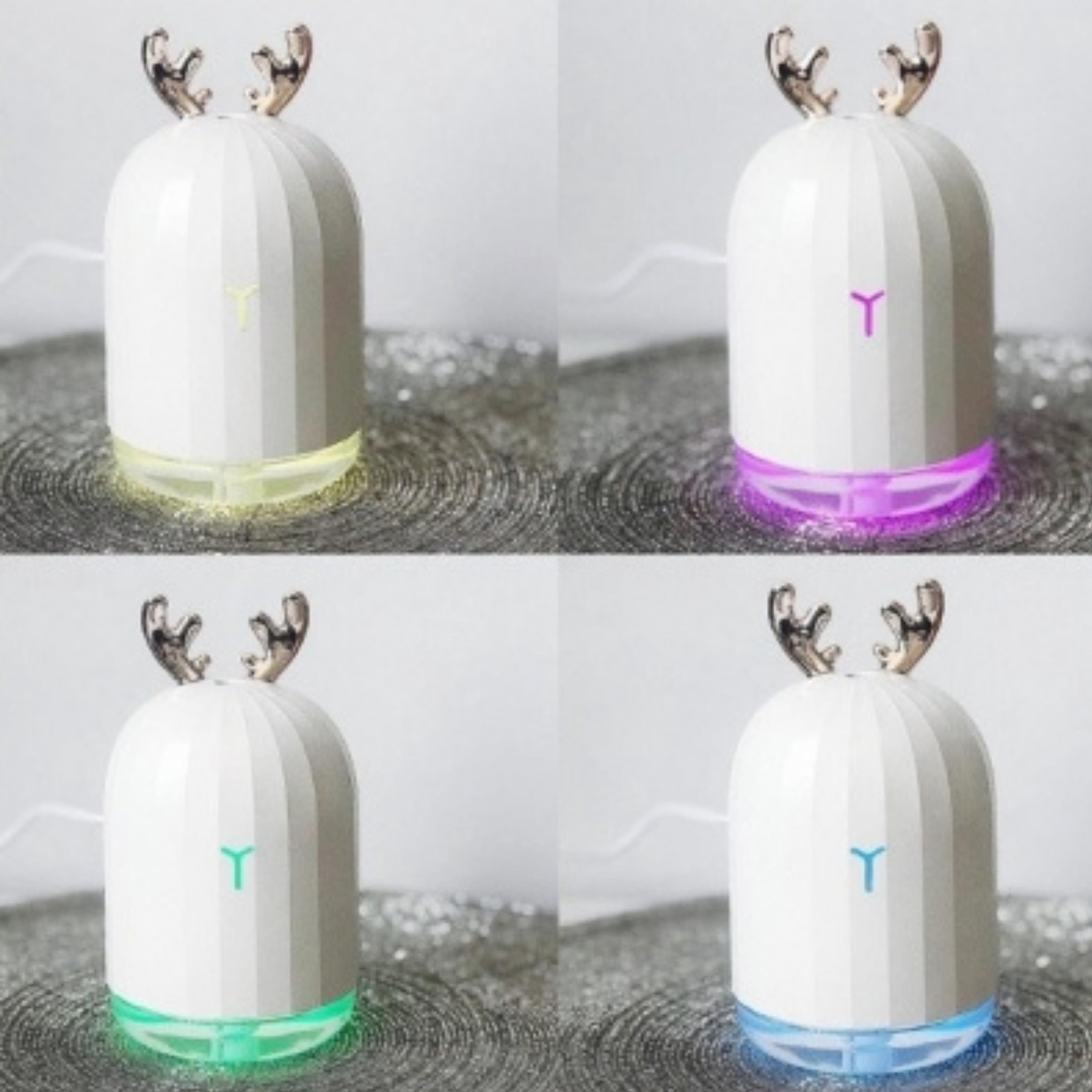 Pembe TSV Geyik Tasarımlı Lovely Humidifier Aroma Buhar Makinesi 7 Led Işıklı Hava Nemlendirici 