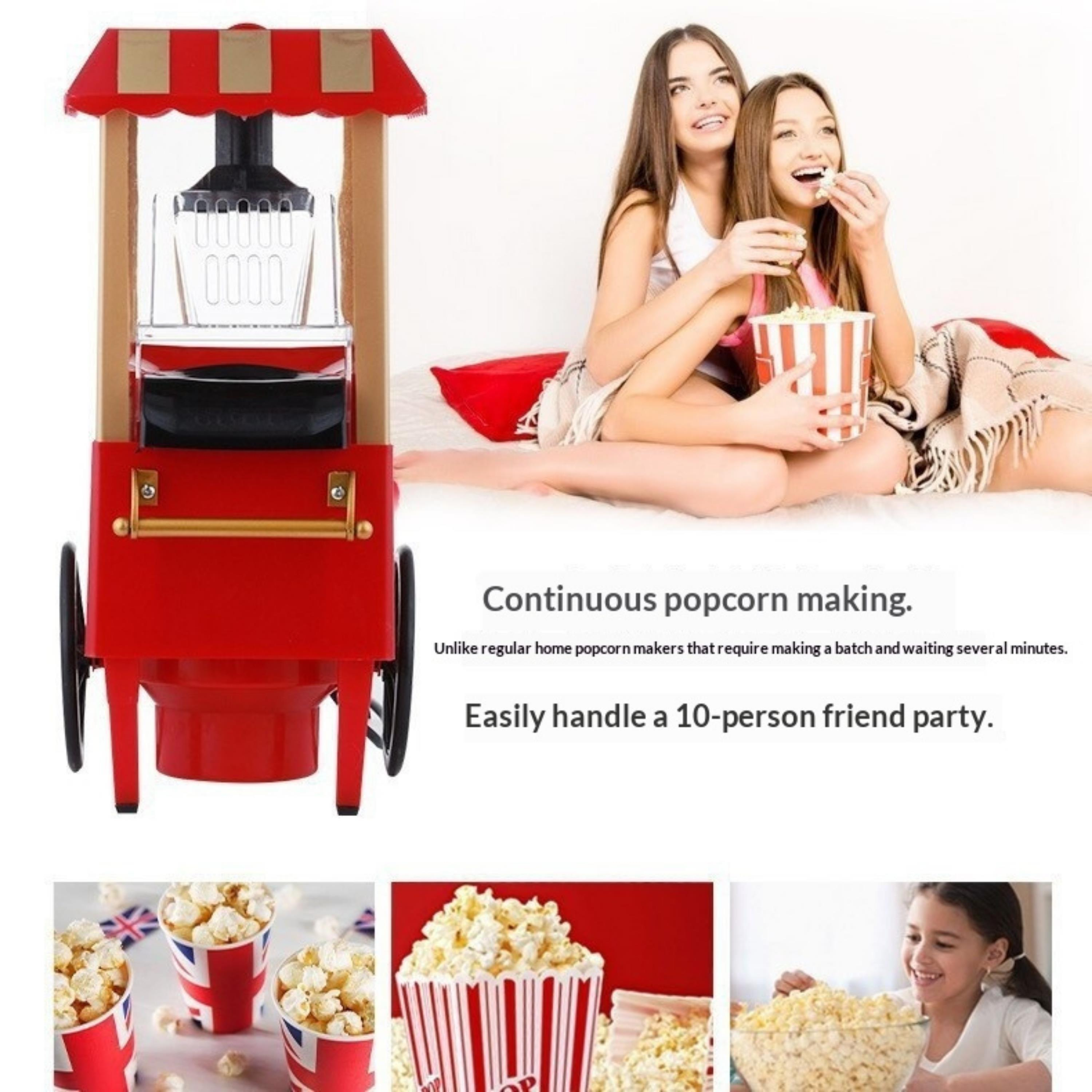 PG-618 Nostaljik Tasarımlı Mini Popcorn Makinesi Ev Tipi Mısır Patlatma Makinesi Kolay Temizlenebilir Aşırı Isınma Korumalı