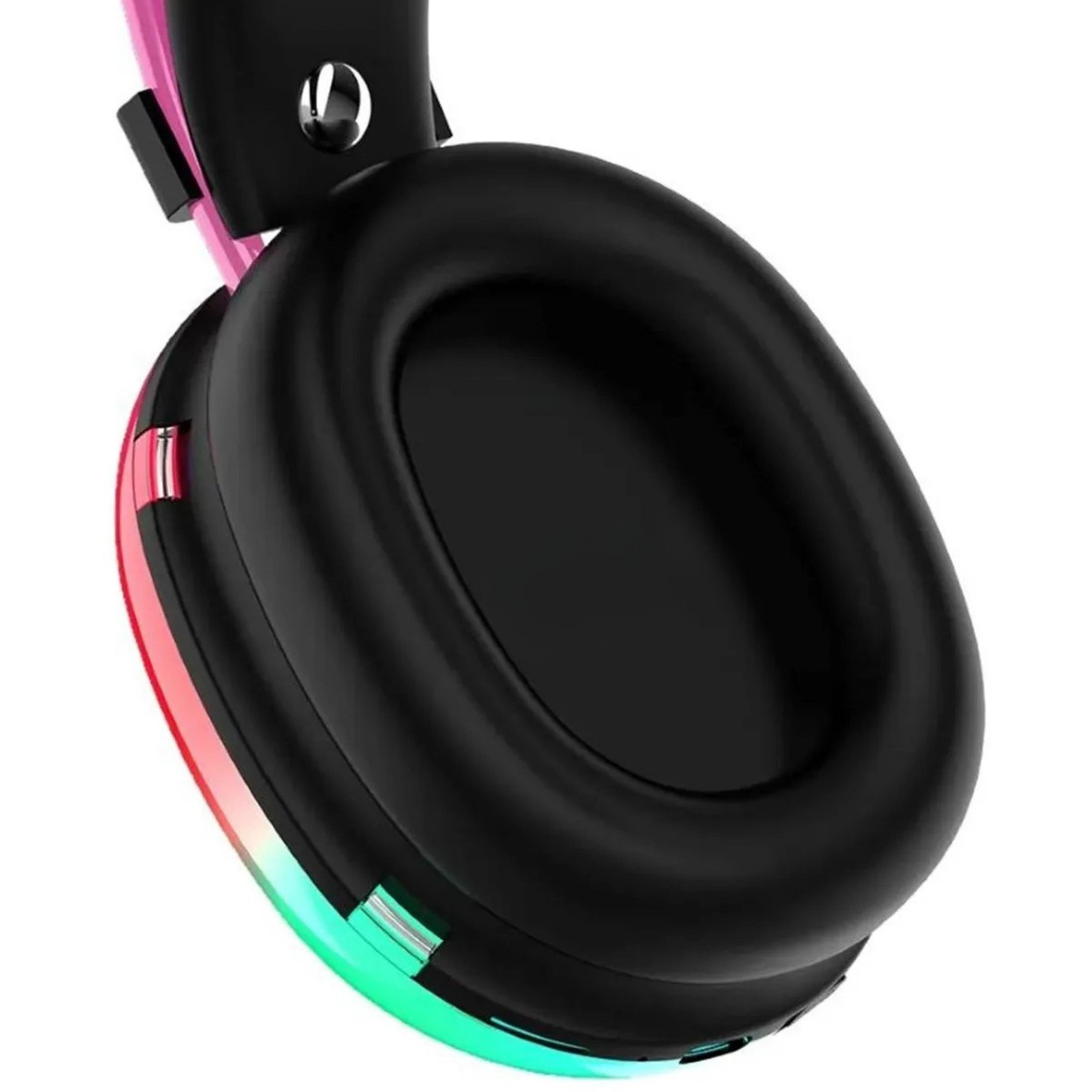 PG580 Oyuncu Kulaklığı RGB Işıklı Kablosuz Kulak Üstü Bluetooth Kulaklık Beyaz