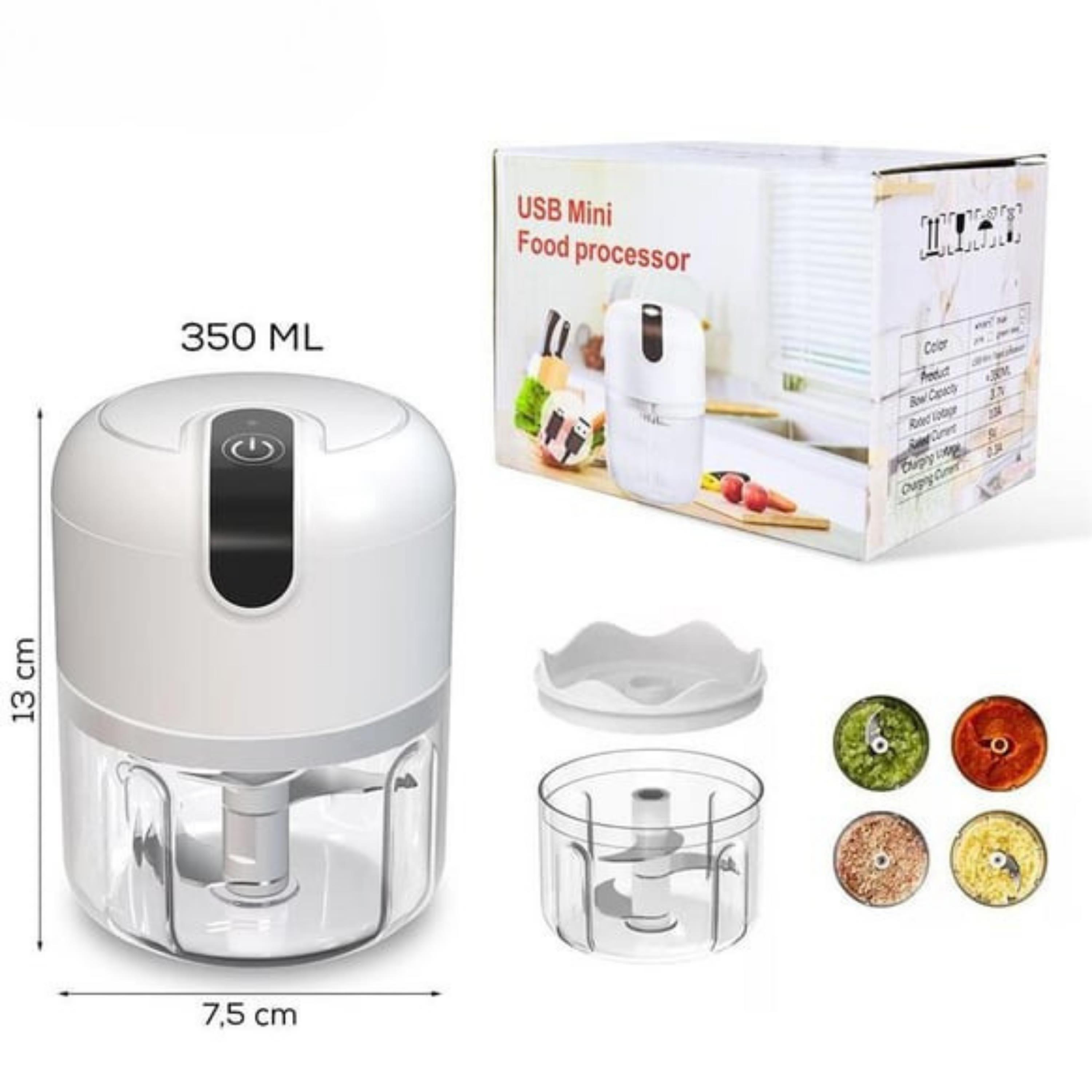 Pratik Mini El Rondosu Kablosuz Şarjlı Mini Blender Çelik 3 Bıçaklı Mutfak Robotu 