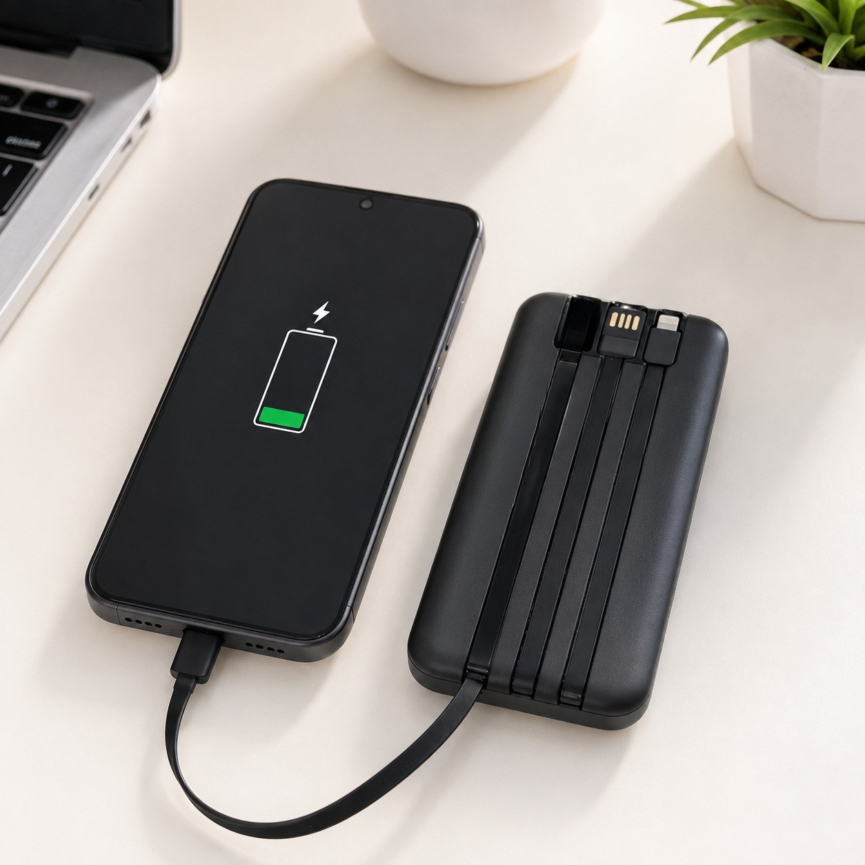 PW10 10.000 mAh Manyetik Kablosuz Powerbank 15W Kablosuz Şarj Dahili Çoklu Kablolu Dijital Ekranlı Taşınabilir Hızlı Şarj Cihazı Magsafe Powerbank