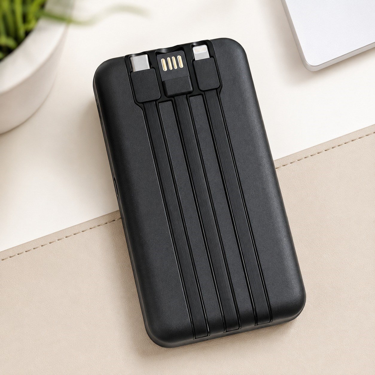 PW10 10.000 mAh Manyetik Kablosuz Powerbank 15W Kablosuz Şarj Dahili Çoklu Kablolu Dijital Ekranlı Taşınabilir Hızlı Şarj Cihazı Magsafe Powerbank