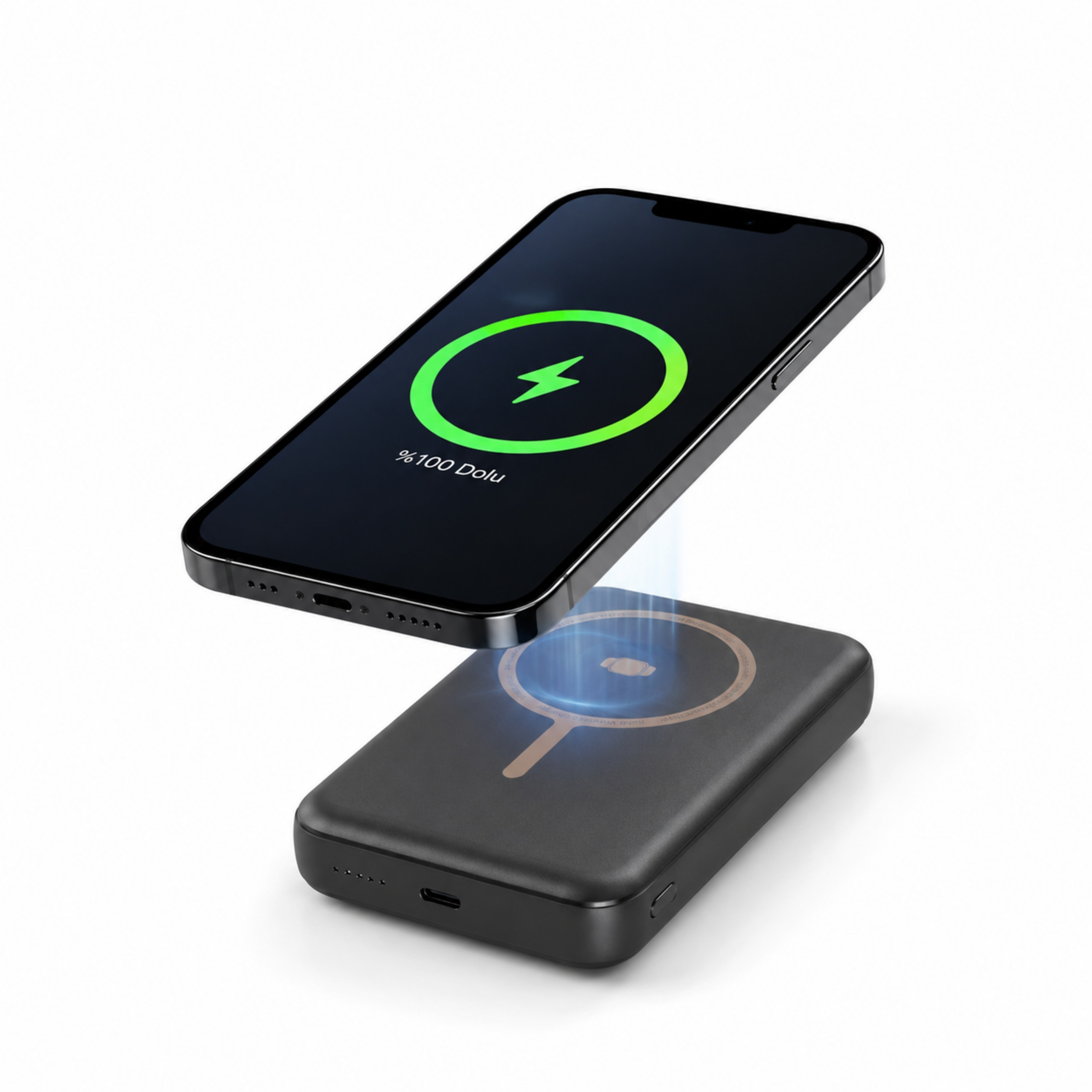 PW127 10000 mAh Manyetik Kablosuz Powerbank 20W Type C Giriş Çıkış 15W Kablosuz Şarj Telefon ve Akıllı Saat Uyumlu Taşınabilir Magsafe Powerbank