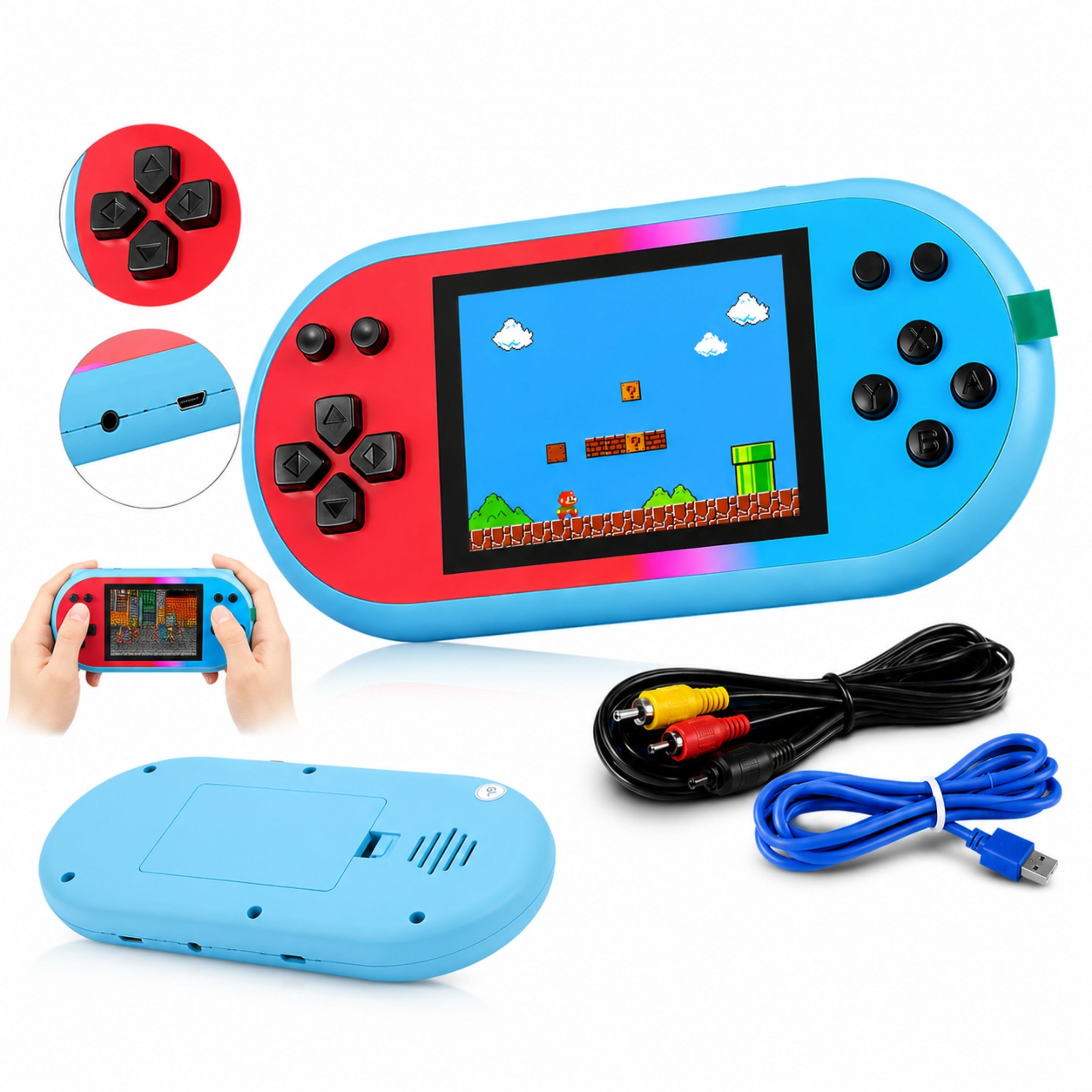 Q8 Plus Atari 520 Oyunlu Taşınabilir Retro Oyun Konsolu 3 İnç Hd Lcd Ekran Tv Bağlantılı Şarjlı El Oyun Konsolu Uzun Şarj Süreli 