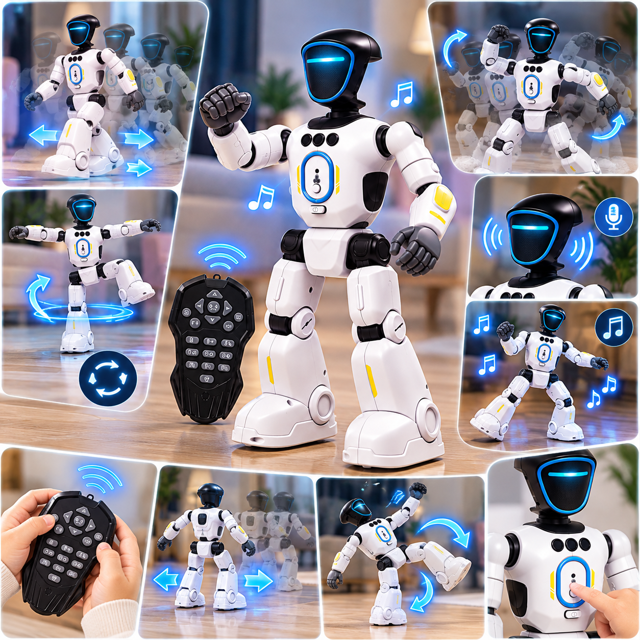 Robix Yürüyen Yapay Zekalı Akıllı Robot Adam Uzaktan Kumandalı Dans Eden Konuşan Programlanabilir Eğitici Oyuncak