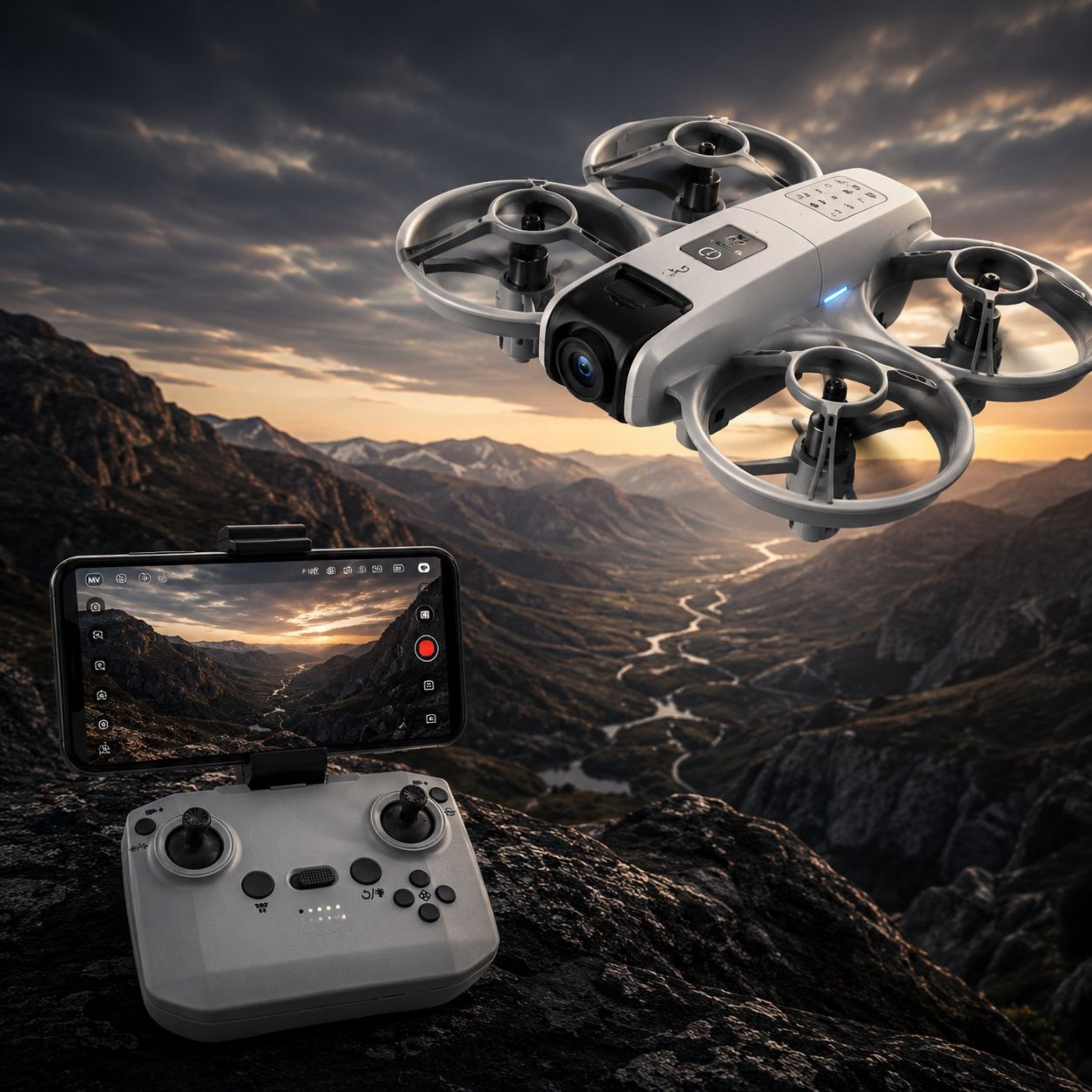 S11 Mini Neo Işıklı Mini Drone Tek Kameralı Optik Akış Sabitleme Engel Algılama Headless Mod APP Kontrollü Fotoğraf ve Video Çekim Drone