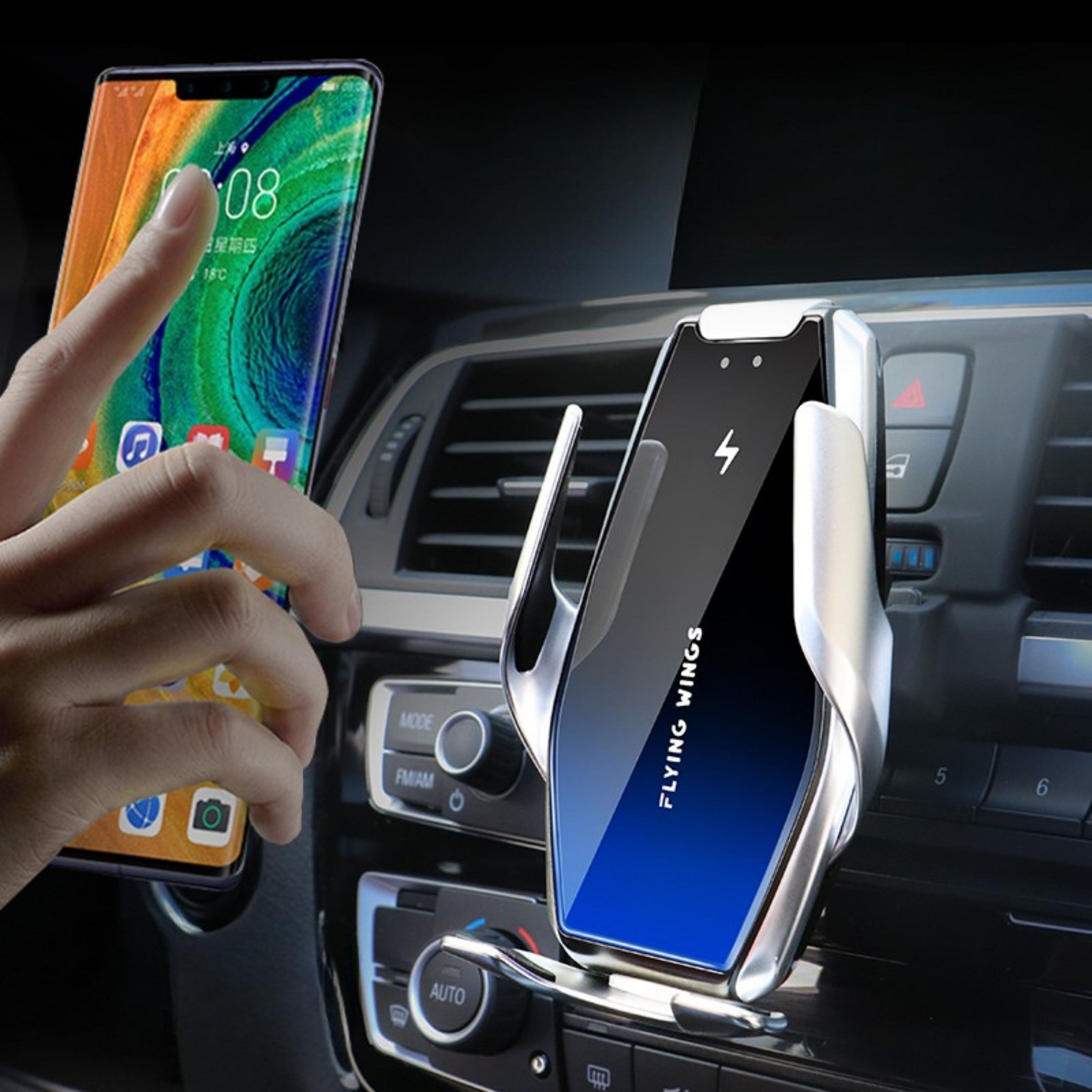 S7 Akıllı Sensörlü Araç İçi Telefon Tutucu Qİ Wireless Şarj Özellikli Otomatik Açılır Kapanır Kollu Telefon Standı Hızlı Şarj Destekli Iphone Android Uyumlu