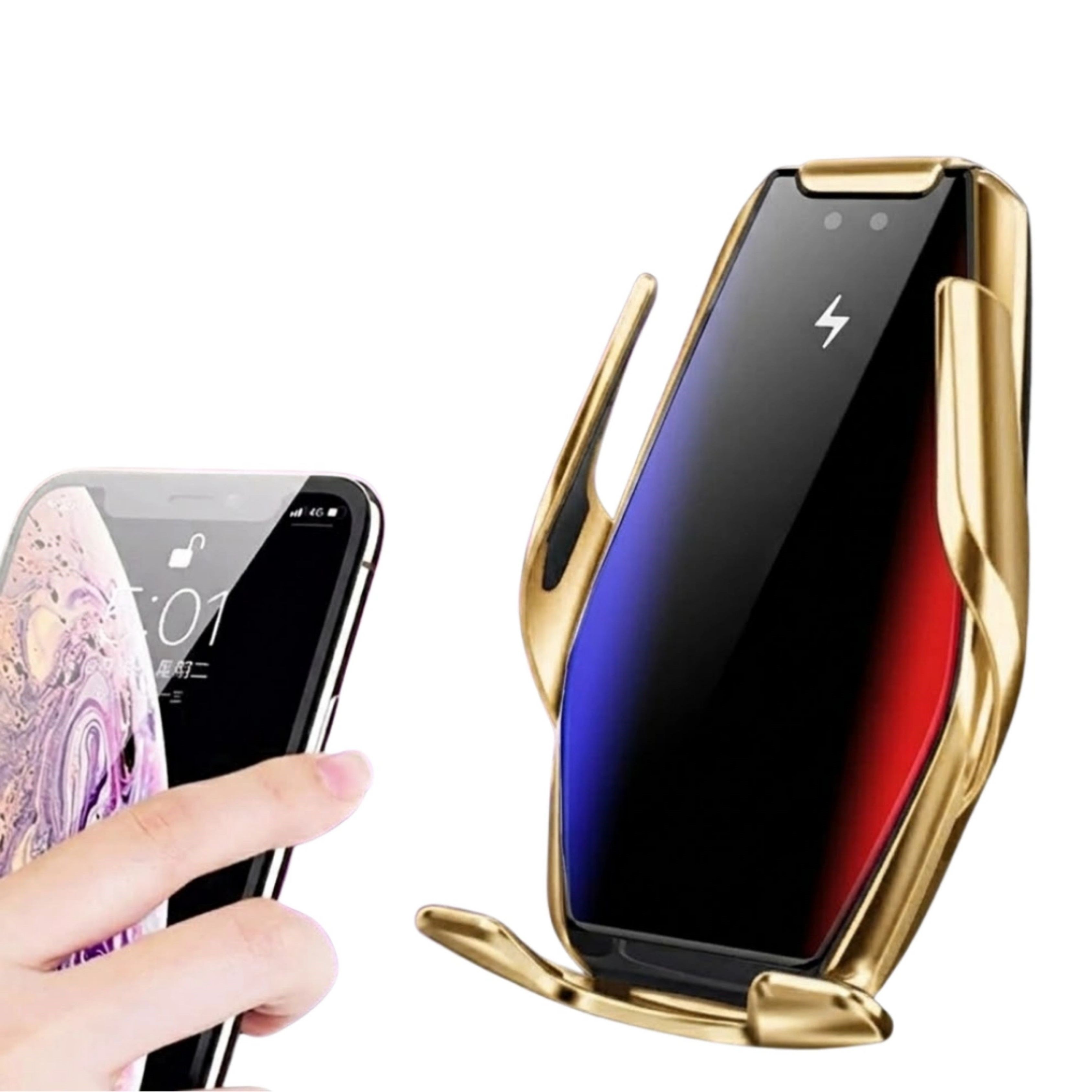 S7 Akıllı Sensörlü Araç İçi Telefon Tutucu Qİ Wireless Şarj Özellikli Otomatik Açılır Kapanır Kollu Telefon Standı Hızlı Şarj Destekli Iphone Android Uyumlu
