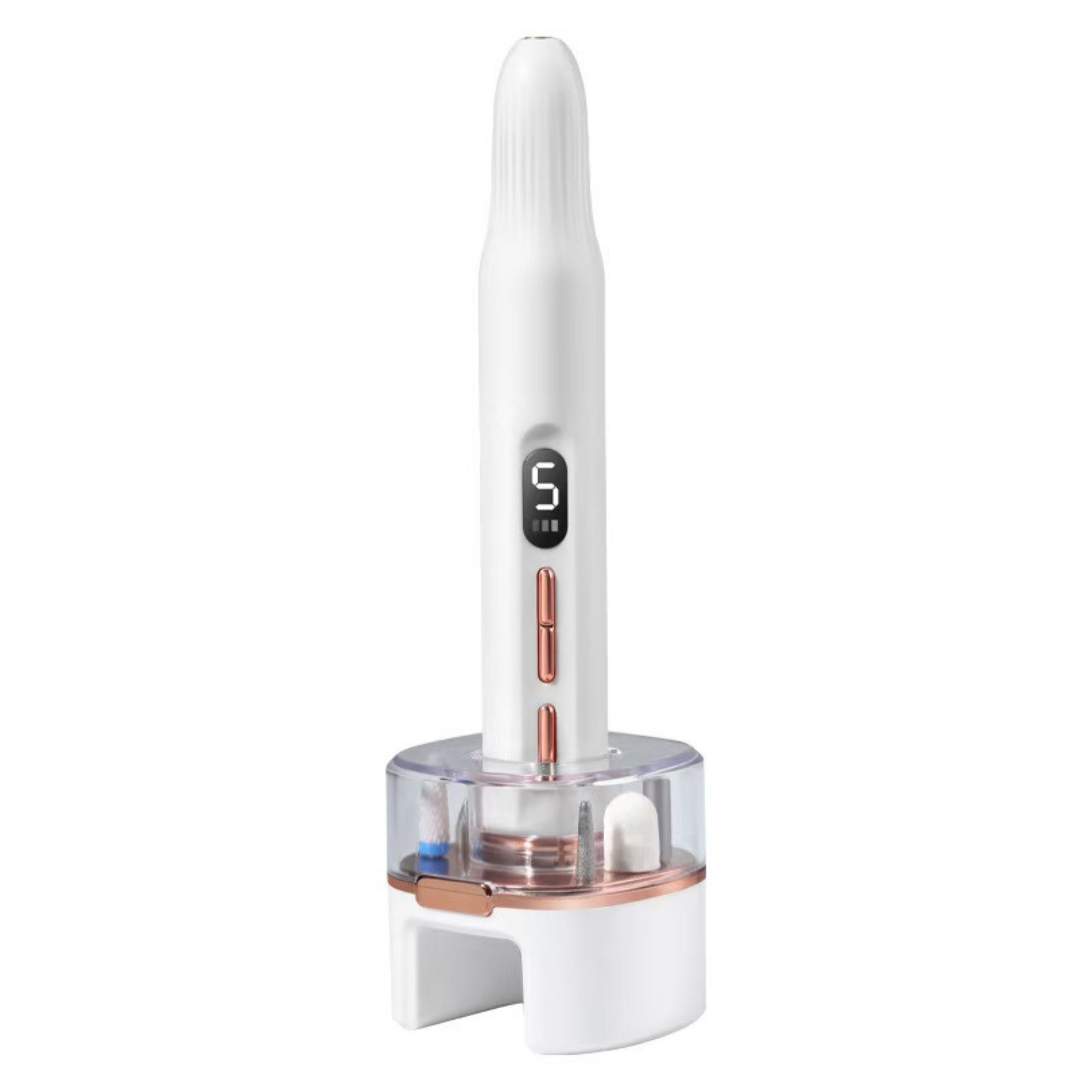 Şarjlı Dijital Tırnak Freze Seti UV Kurutmalı 6 Başlıklı 12000 RPM 5 Kademeli Hız Ayarlı Manikür Pedikür Cihazı