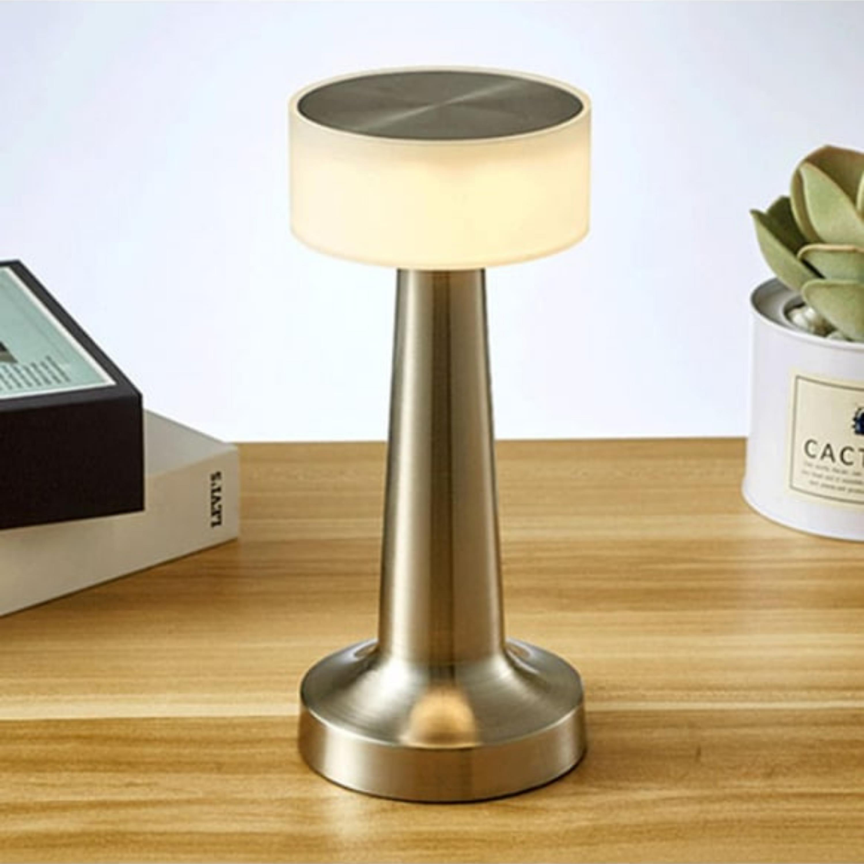 Şarjlı Dokunmatik Masa Lambası Dekoratif Abajur Led 3 Renk Modlu Gece Lambası