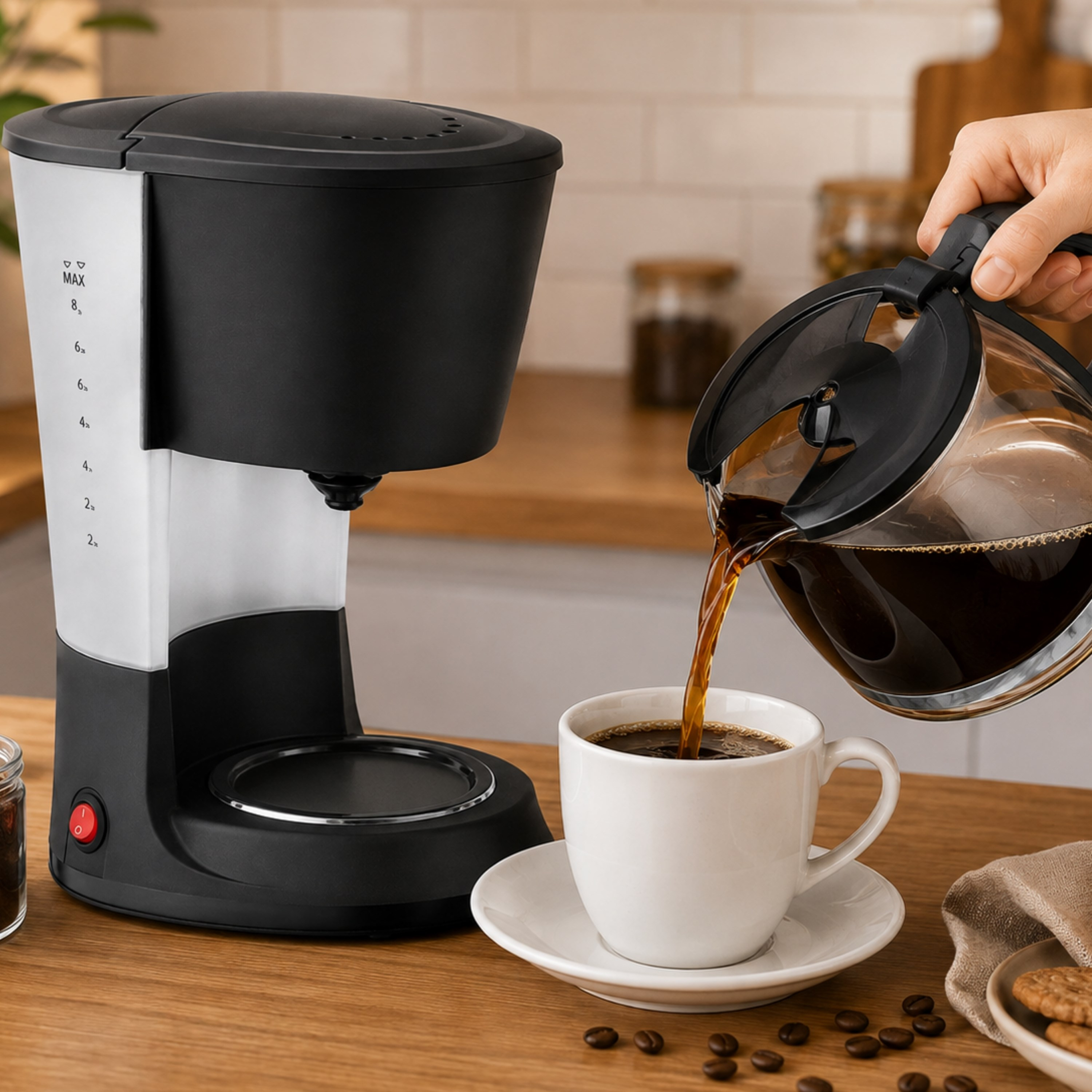 SCM2938 Filtre Kahve Ve Çay Demleme Makinesi 1.2 L Cam Hazneli Yıkanabilir Filtreli Damlama Önleyici Sistemli Kahve Makinesi 800W