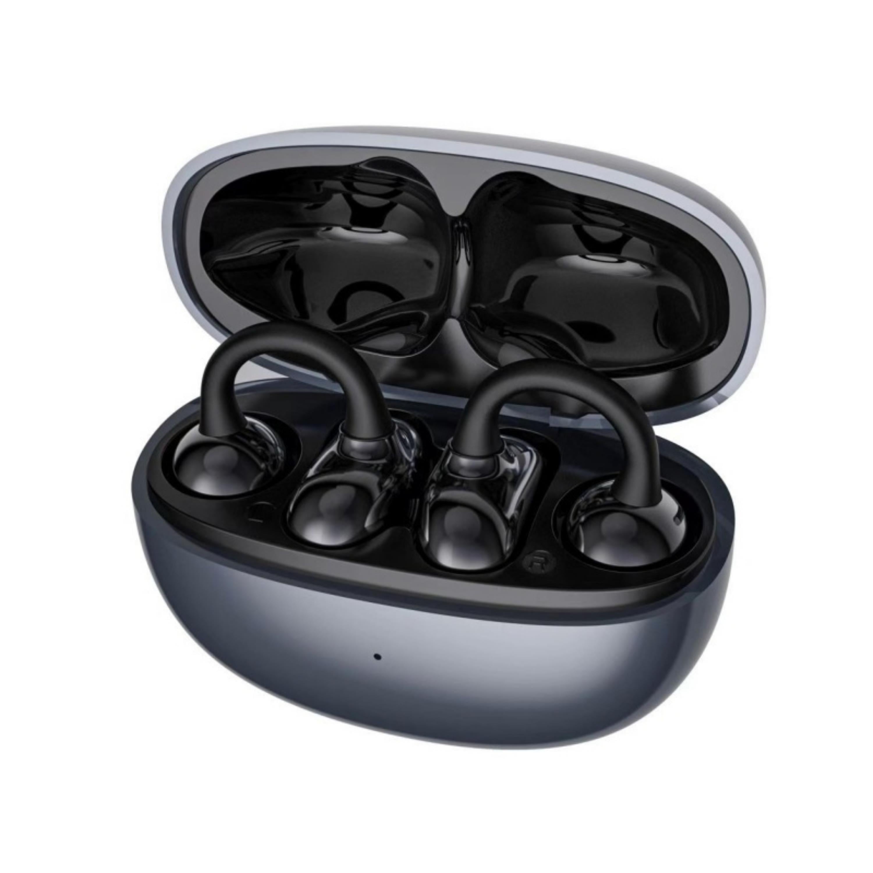 Siyah ACB76 Klipsli Kulaklık ENC + Siri OWS Açık Kulak Bluetooth Kulaklık Bluetooth 6.0 Type-C Şarjlı Kablosuz Kulaklık Gürültü Azaltma Özellikli