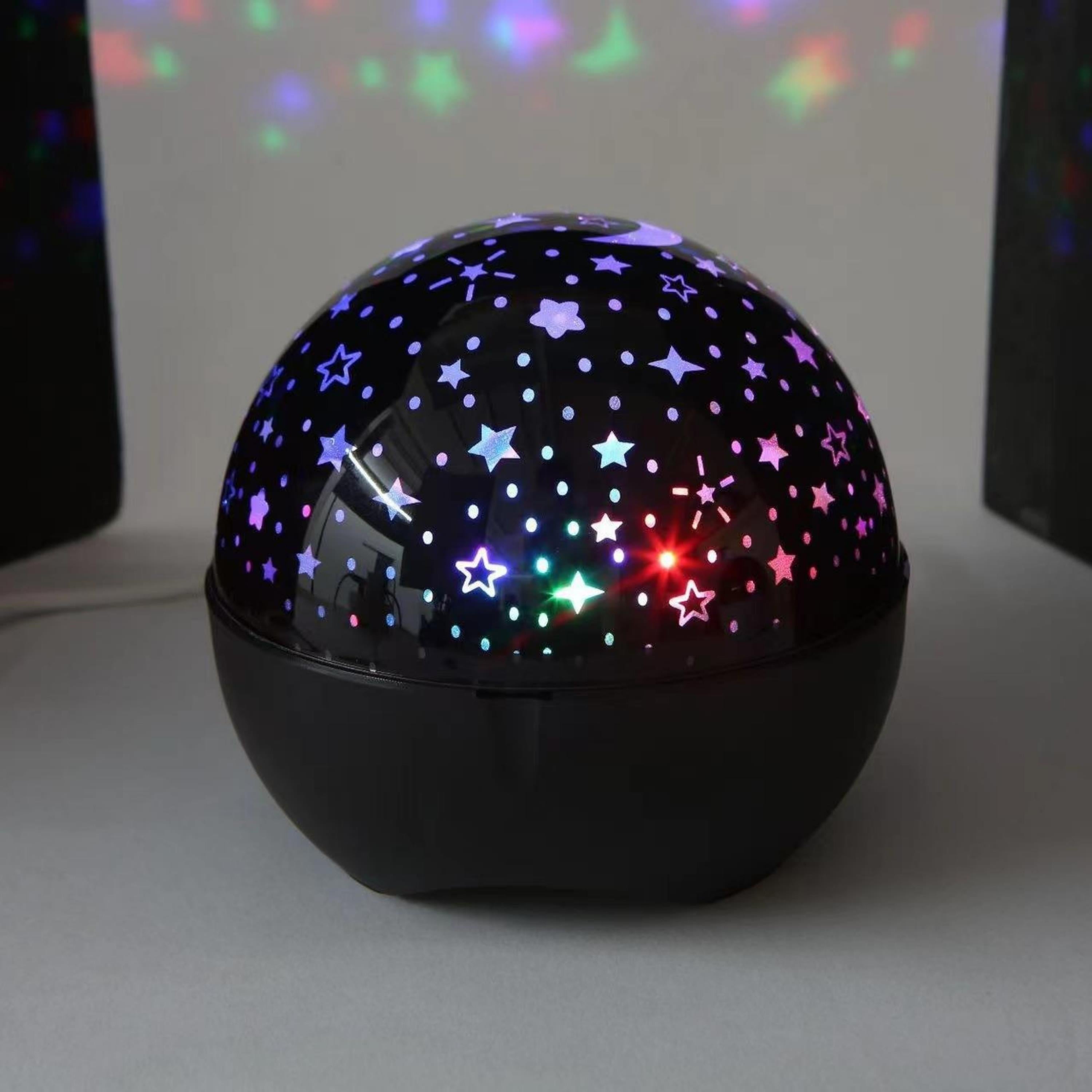Siyah BWR - 494 RGB Işıklı Bluetooth Hoparlör 360 Derece Yıldız Projeksiyon Gece Lambası USB Kablolu Disco Işık Efektli Müzik Çalar Müzikli Star