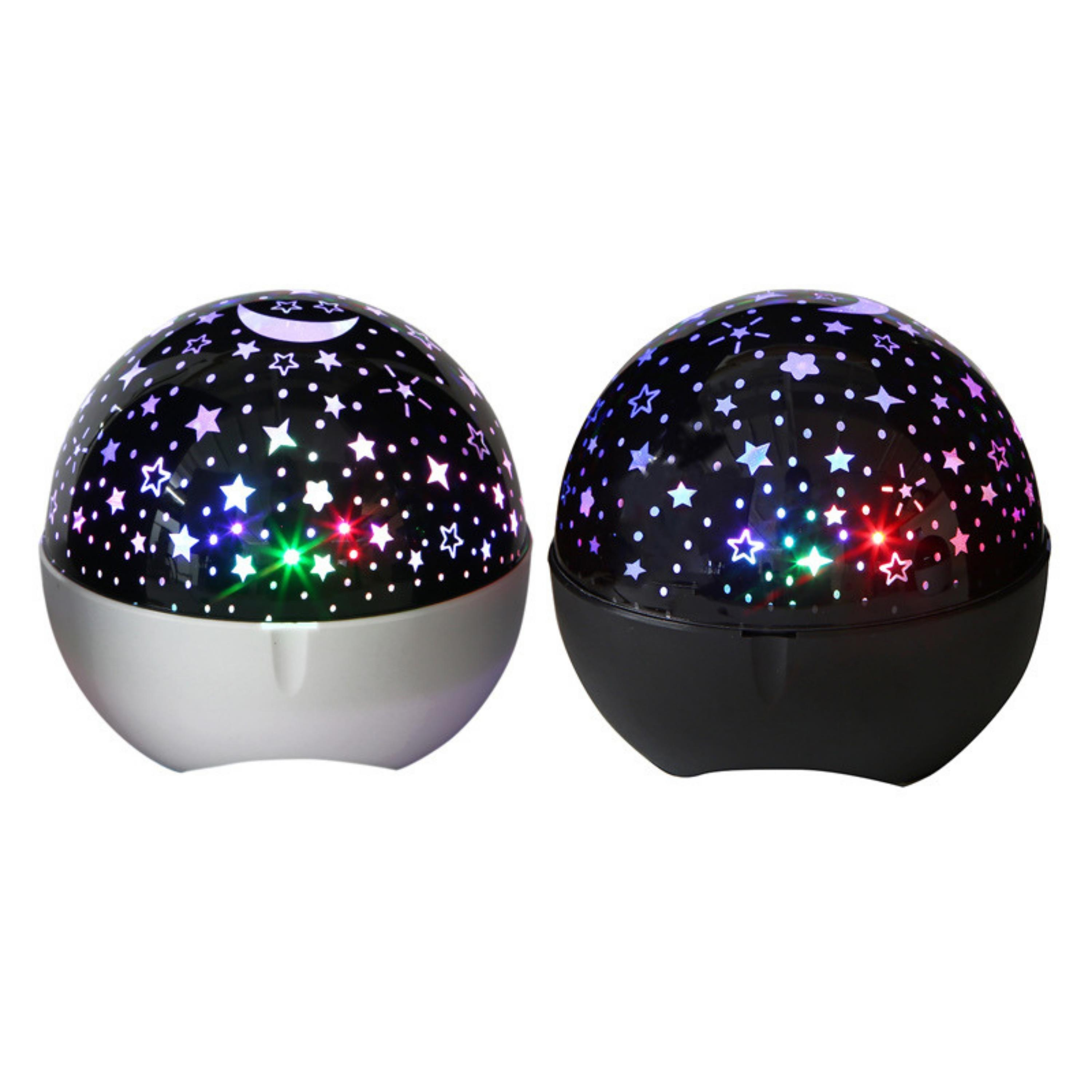 Siyah BWR - 494 RGB Işıklı Bluetooth Hoparlör 360 Derece Yıldız Projeksiyon Gece Lambası USB Kablolu Disco Işık Efektli Müzik Çalar Müzikli Star