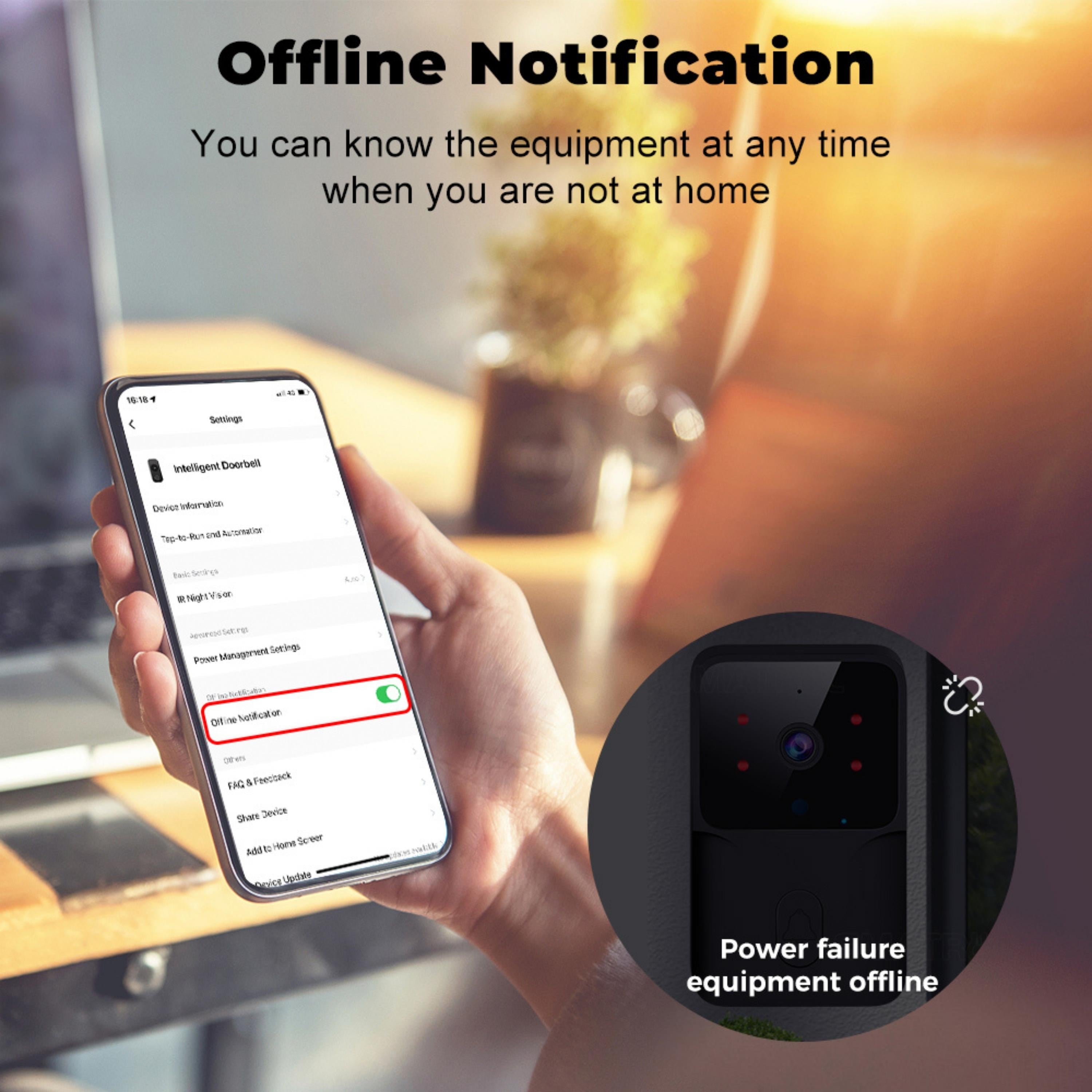 Siyah Kameralı Akıllı Kapı Zili Kamera Sistemli Mini Doorbell Görüntülü Kapı Zili Hareket Sensörlü Gece Görüşlü Ev Ofis Güvenlik Şarjlı Kapı Zili