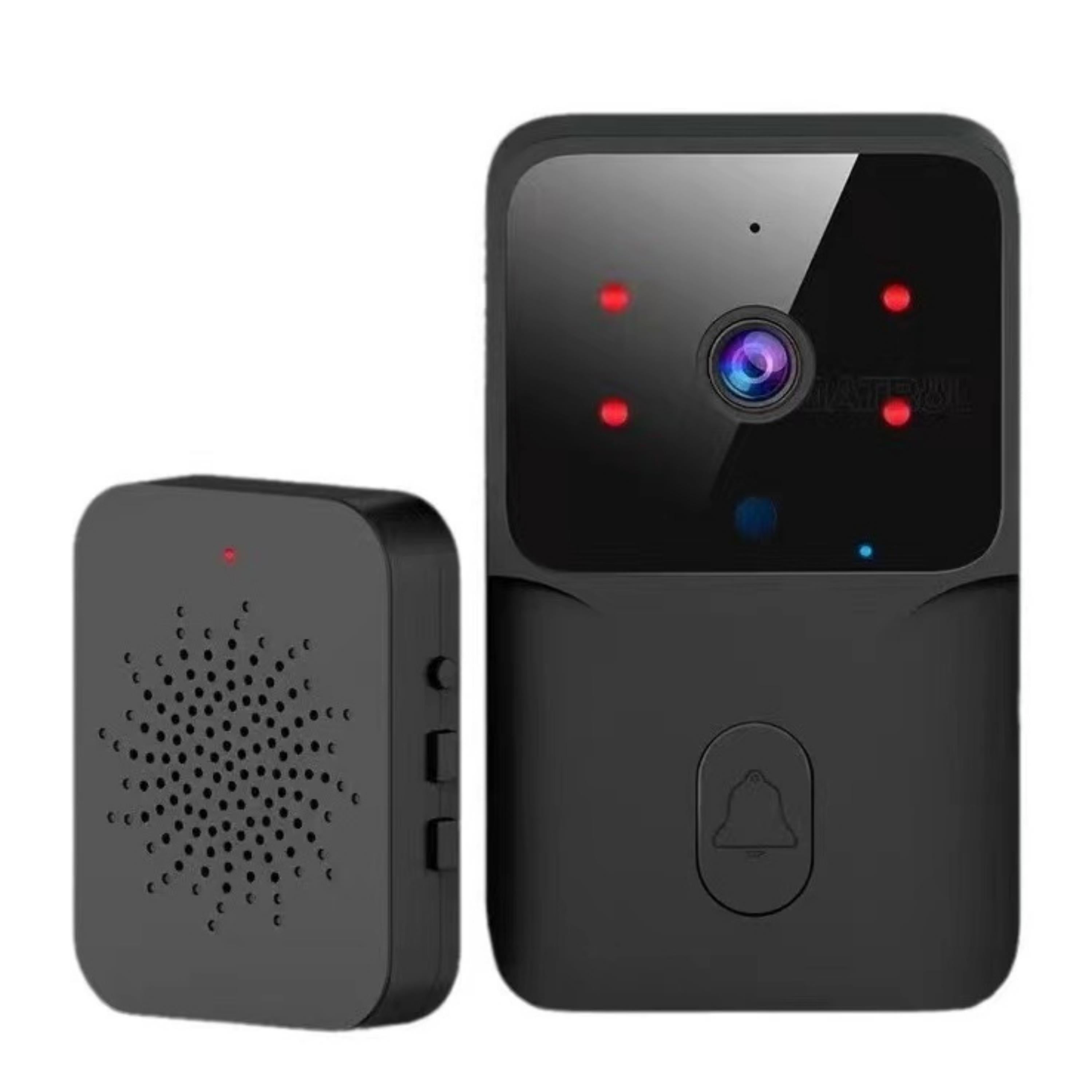 Siyah Kameralı Akıllı Kapı Zili Kamera Sistemli Mini Doorbell Görüntülü Kapı Zili Hareket Sensörlü Gece Görüşlü Ev Ofis Güvenlik Şarjlı Kapı Zili