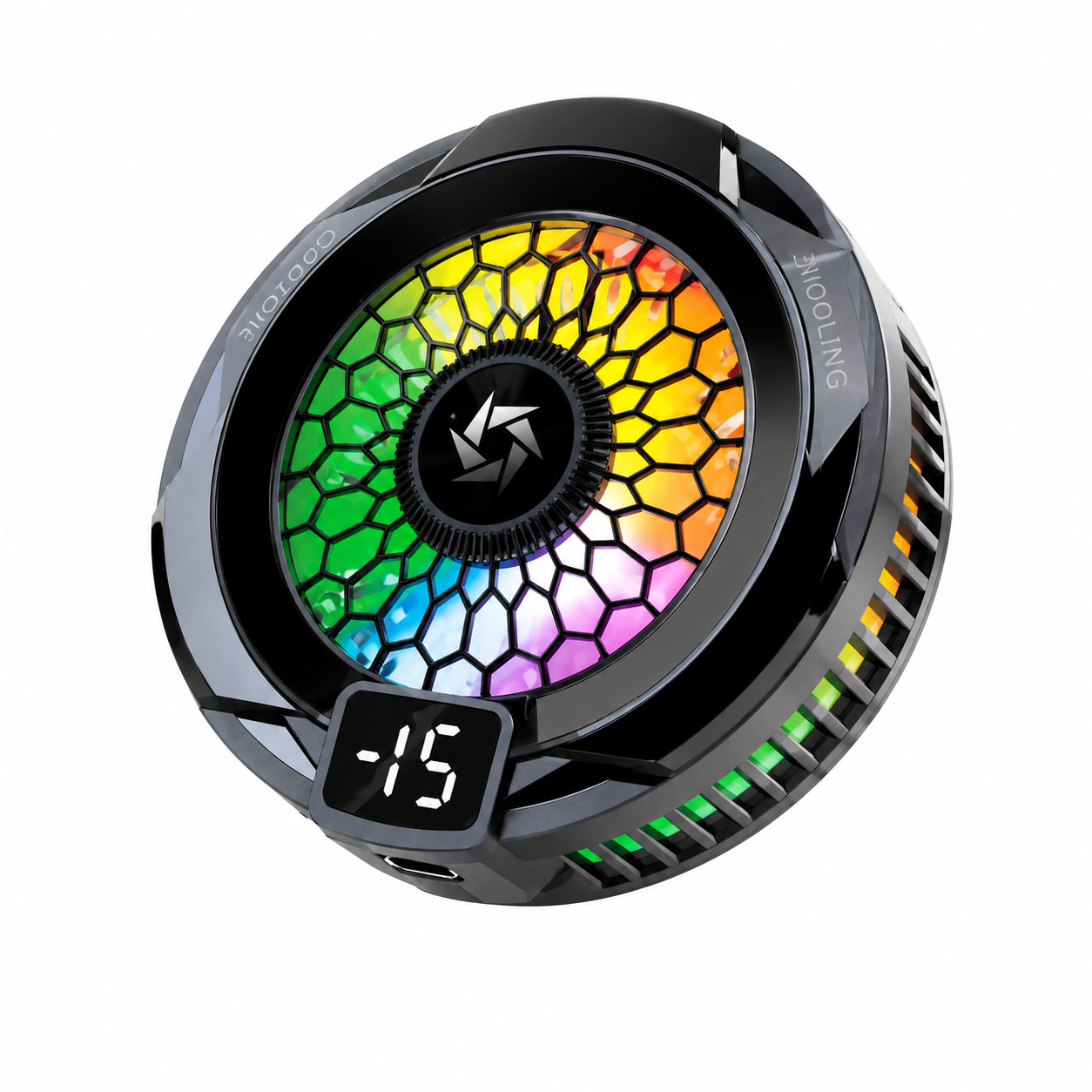 SL-25 Manyetik Telefon Soğutucu Güçlü Fanlı Hızlı Soğutma RGB Aydınlatmalı Dijital Sıcaklık Göstergeli