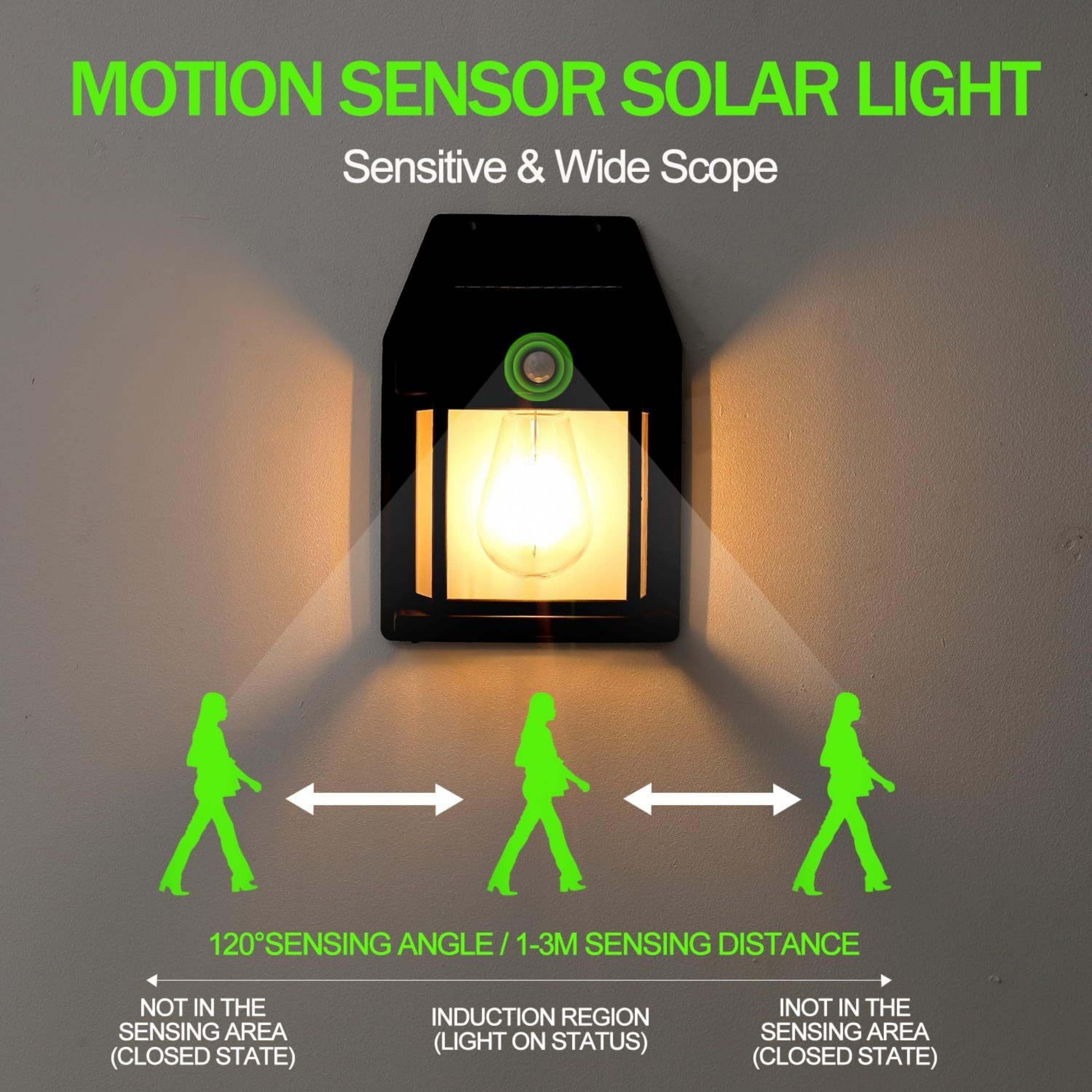 Solar Enerji ile Çalışan Hareket Sensörlü Dış Mekan Duvar Lambası 888  Güneş Paneli Şarjlı Su Geçirmez Işık Bahçe Aydınlatması Otomatik Sensörlü Solar Wall Lamp