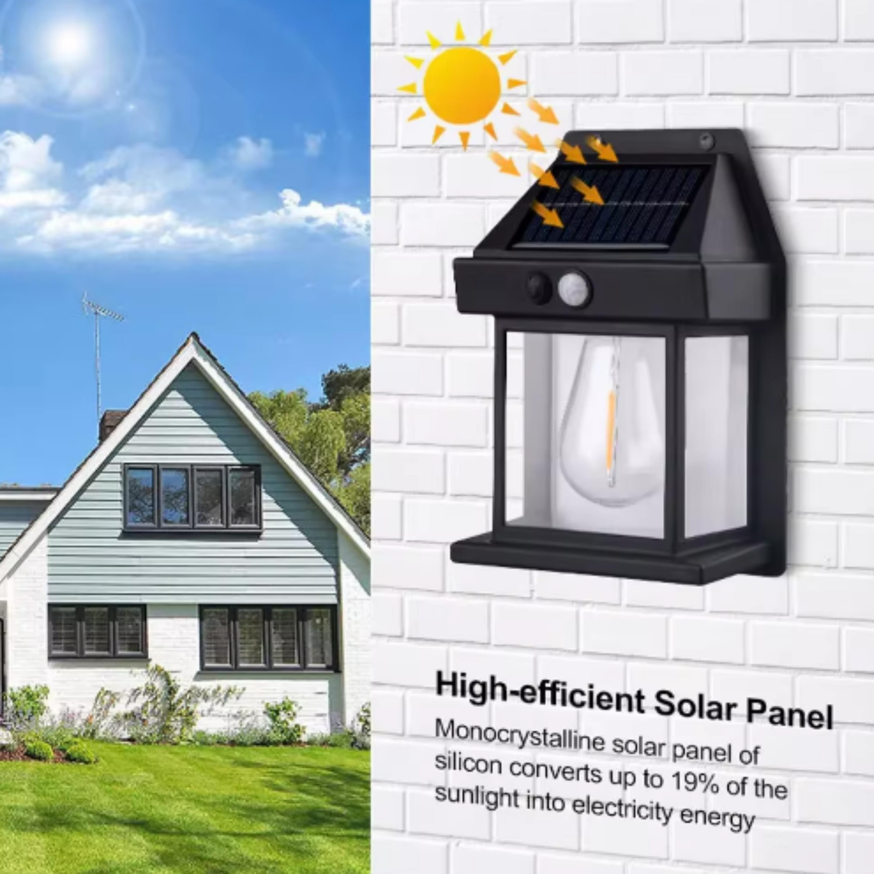 Solar Enerji ile Çalışan Hareket Sensörlü Dış Mekan Duvar Lambası 888  Güneş Paneli Şarjlı Su Geçirmez Işık Bahçe Aydınlatması Otomatik Sensörlü Solar Wall Lamp