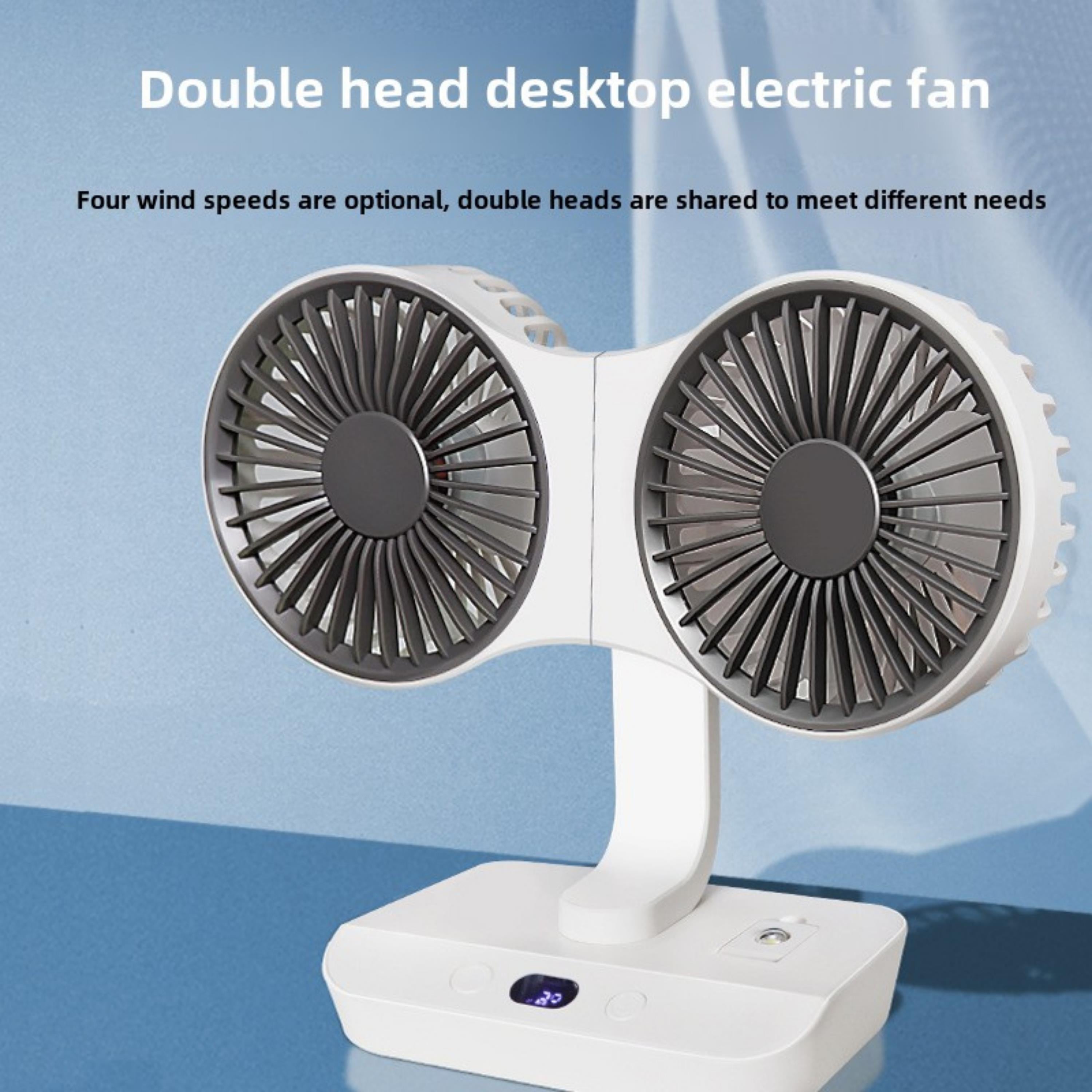 SP01 2 Fanlı Masa Fanı Masa ve Monteli Fan Çift Başlıklı Sessiz Çalışan Ayarlanabilir Oynar Başlıklı Mini Vantilatör