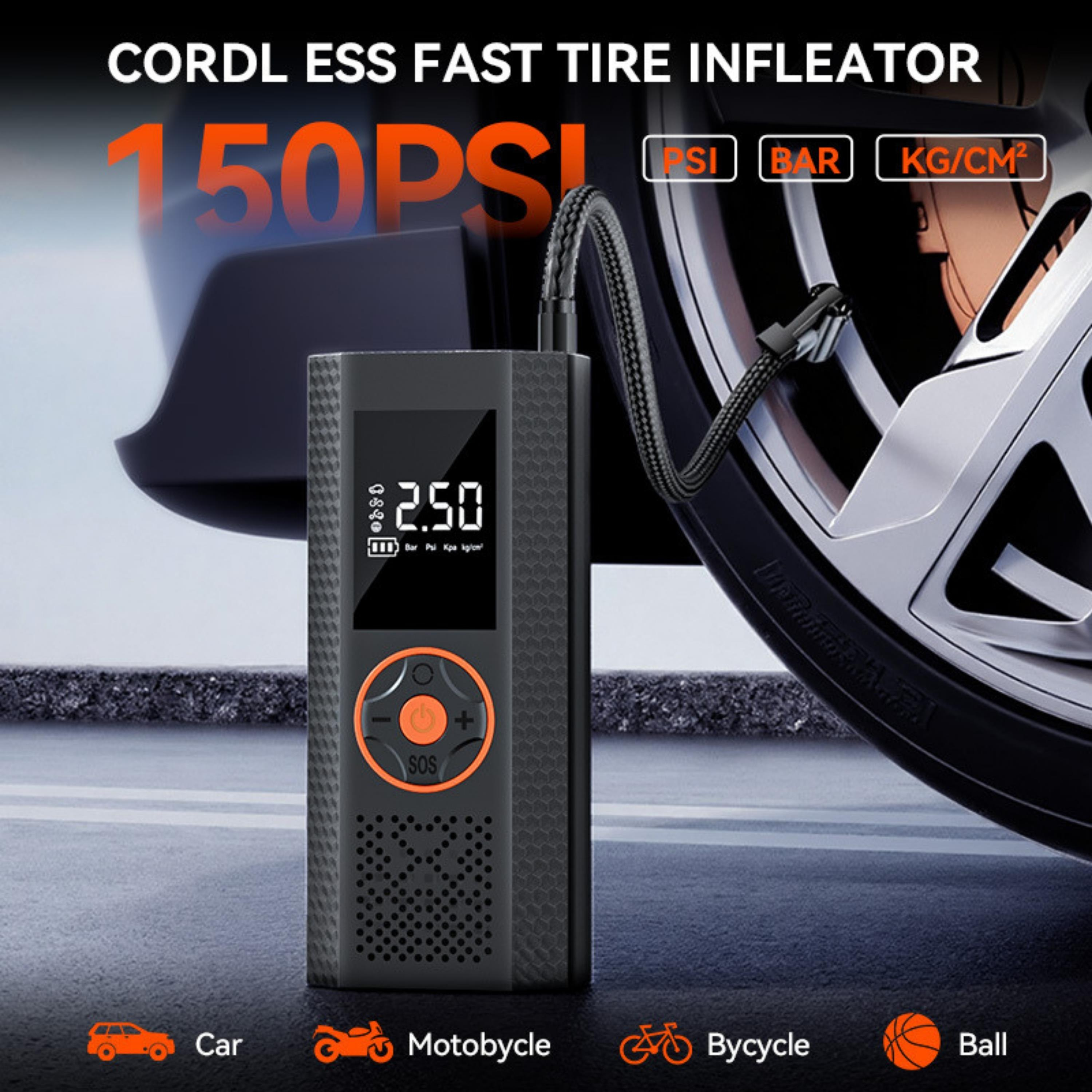 ST-5537 12000 mah Akü Takviye Cihazı Şarjlı Taşınabilir Hava Kompresörü Dijital Ekranlı Araç Lastik Bisiklet Top Şişirme Güçlü Motorlu Araç Pompası