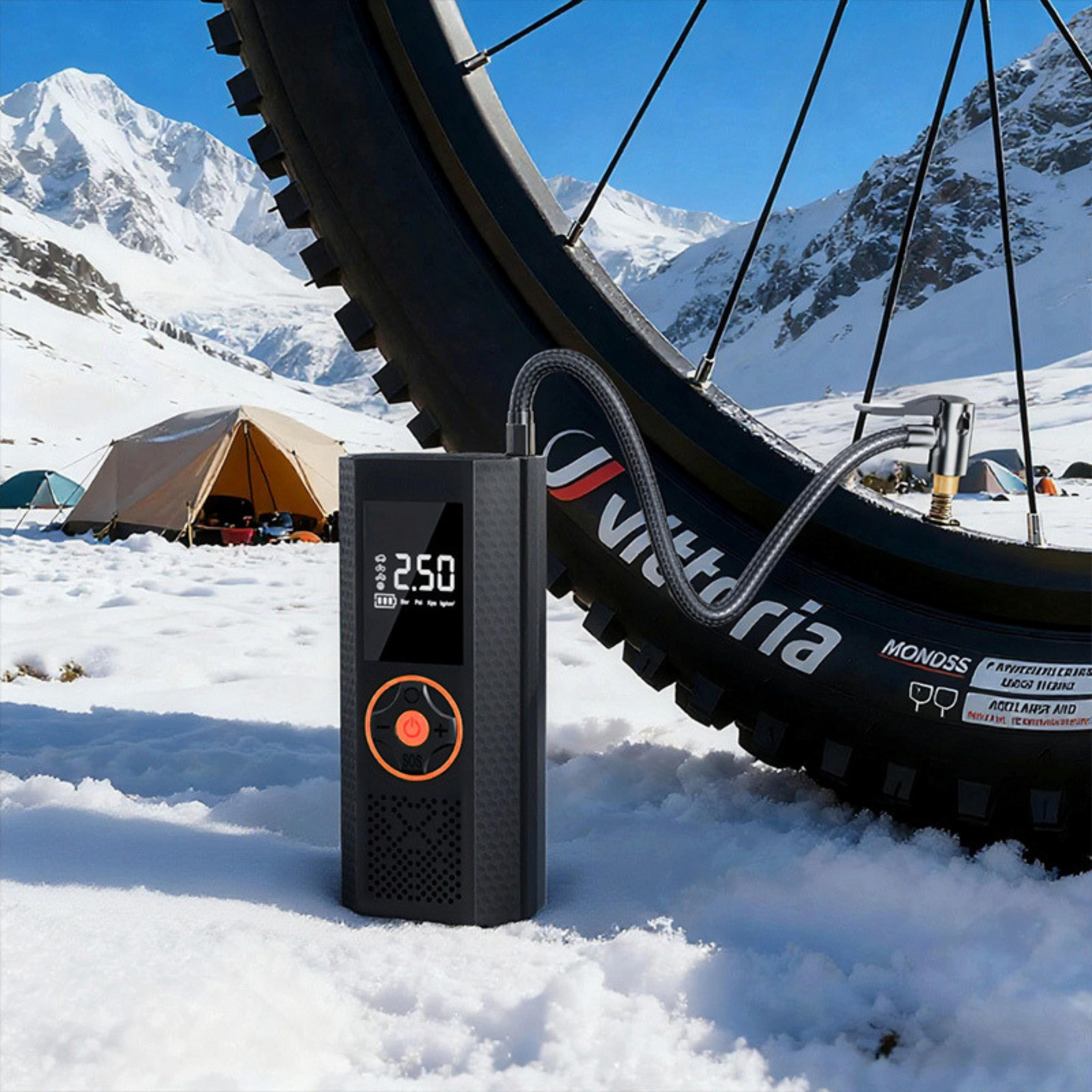 ST-5537 12000 mah Akü Takviye Cihazı Şarjlı Taşınabilir Hava Kompresörü Dijital Ekranlı Araç Lastik Bisiklet Top Şişirme Güçlü Motorlu Araç Pompası