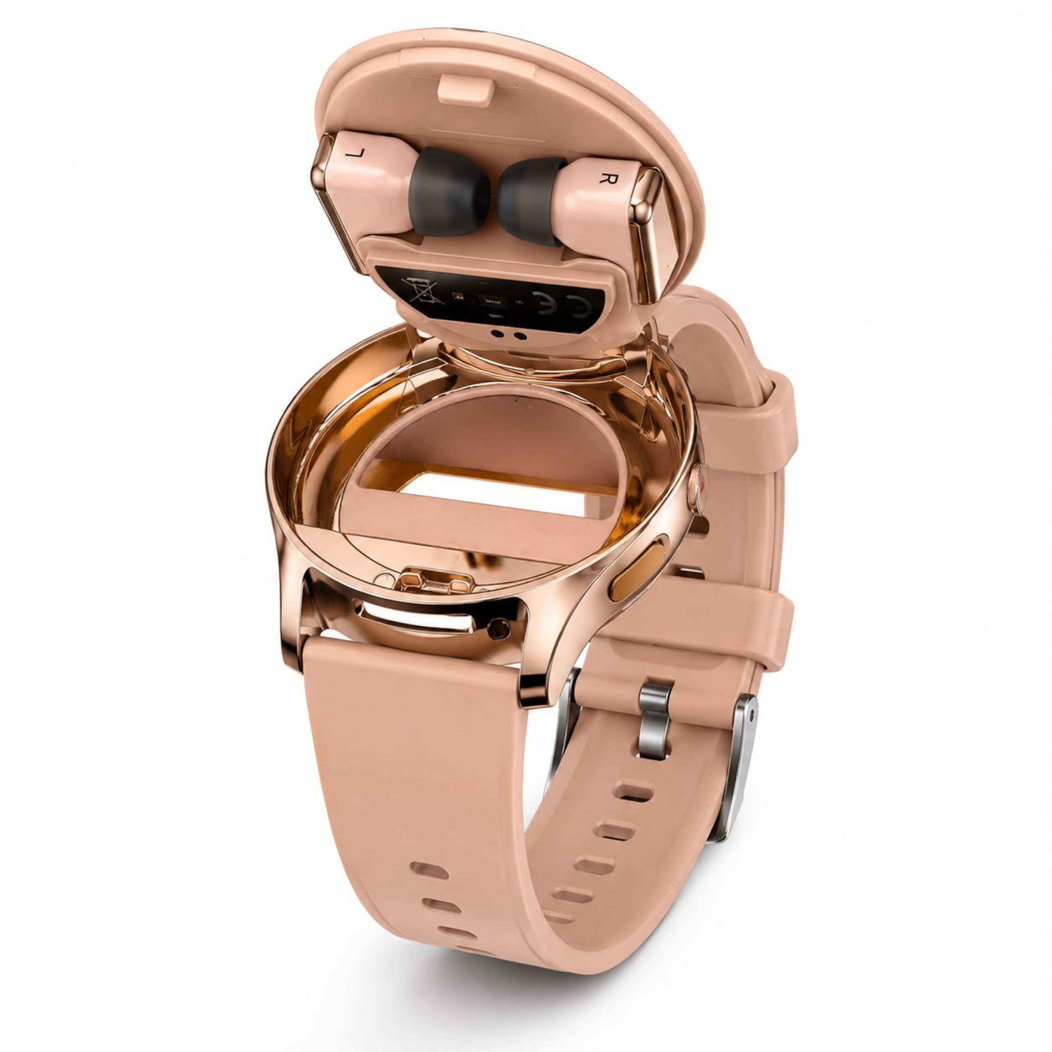 ST9 Watch Buds Kadın Akıllı Saat ve Kablosuz Bluetooth Kulaklık Seti AMOLED Ekran Bluetooth Arama Suya Dayanıklı 3 Kordonlu Kadın Smart Watch