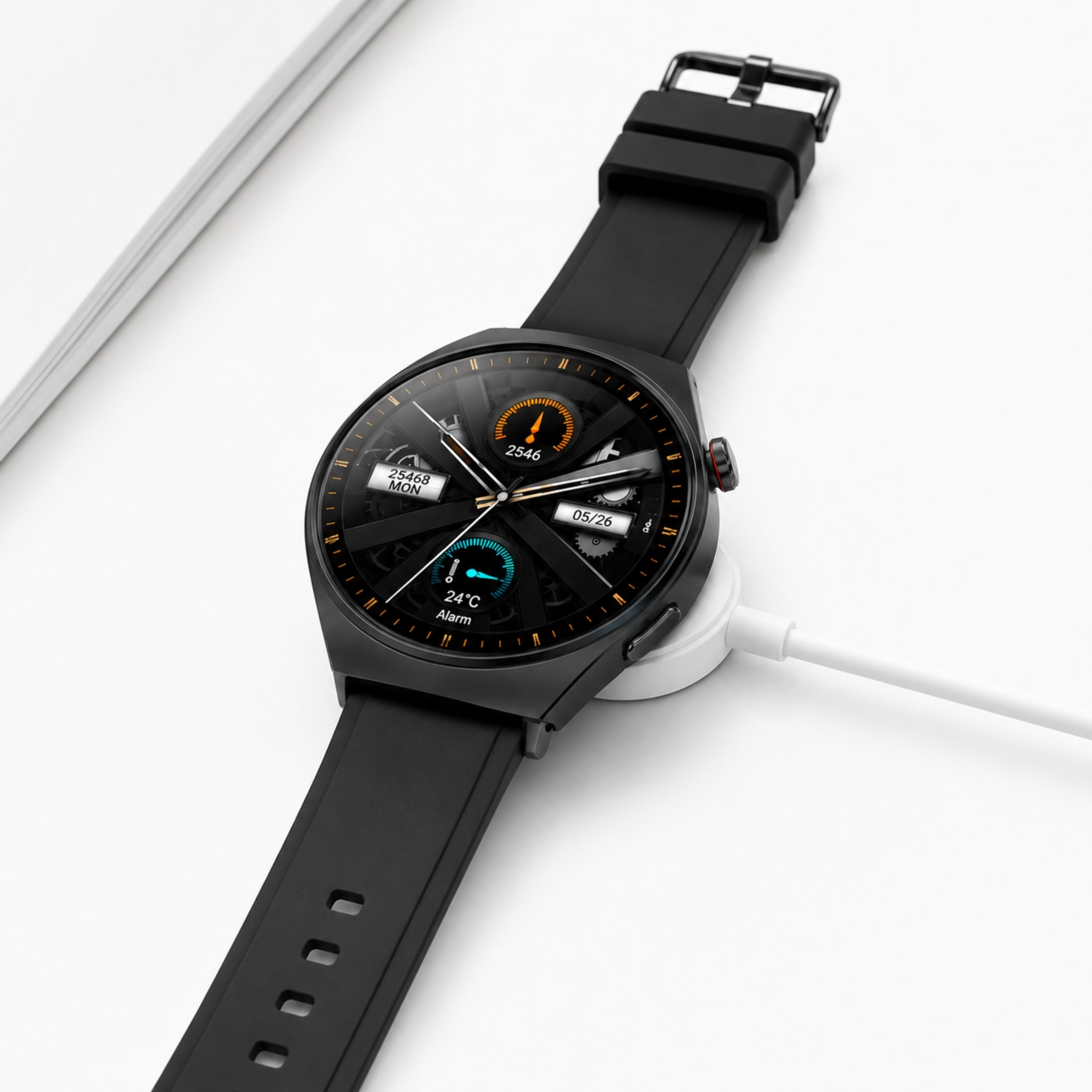 SW32 49mm 3 Kordonlu Yuvarlak Akıllı Saat Bluetooth Arama Nabız Tansiyon SpO₂ Ölçüm Çoklu Spor Modu Android iOS Uyumlu