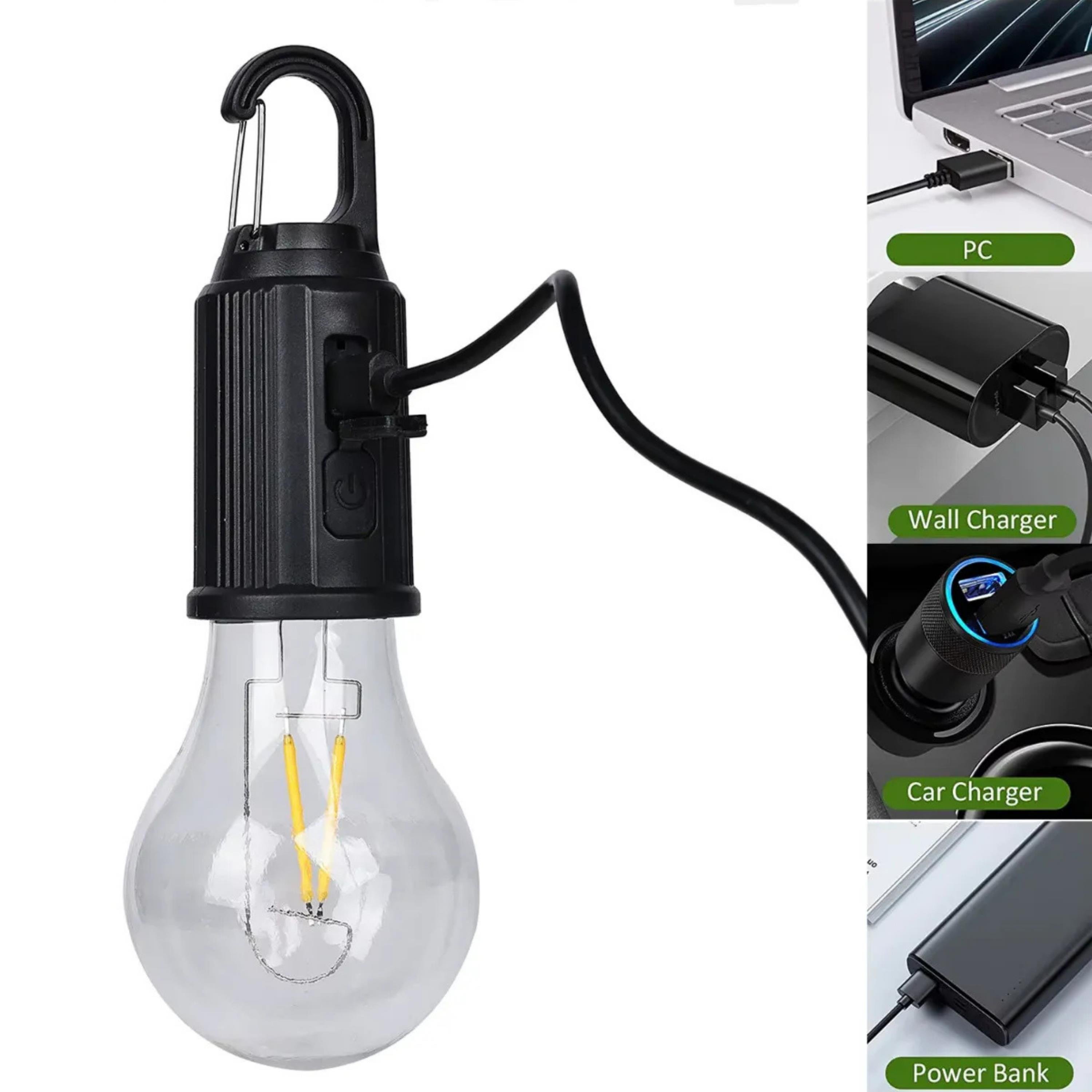 T01 Kamp Lambası 10W Askılı Kırılmaz Led Işık Usb Şarjlı Suya Dayanıklı Led Ampul