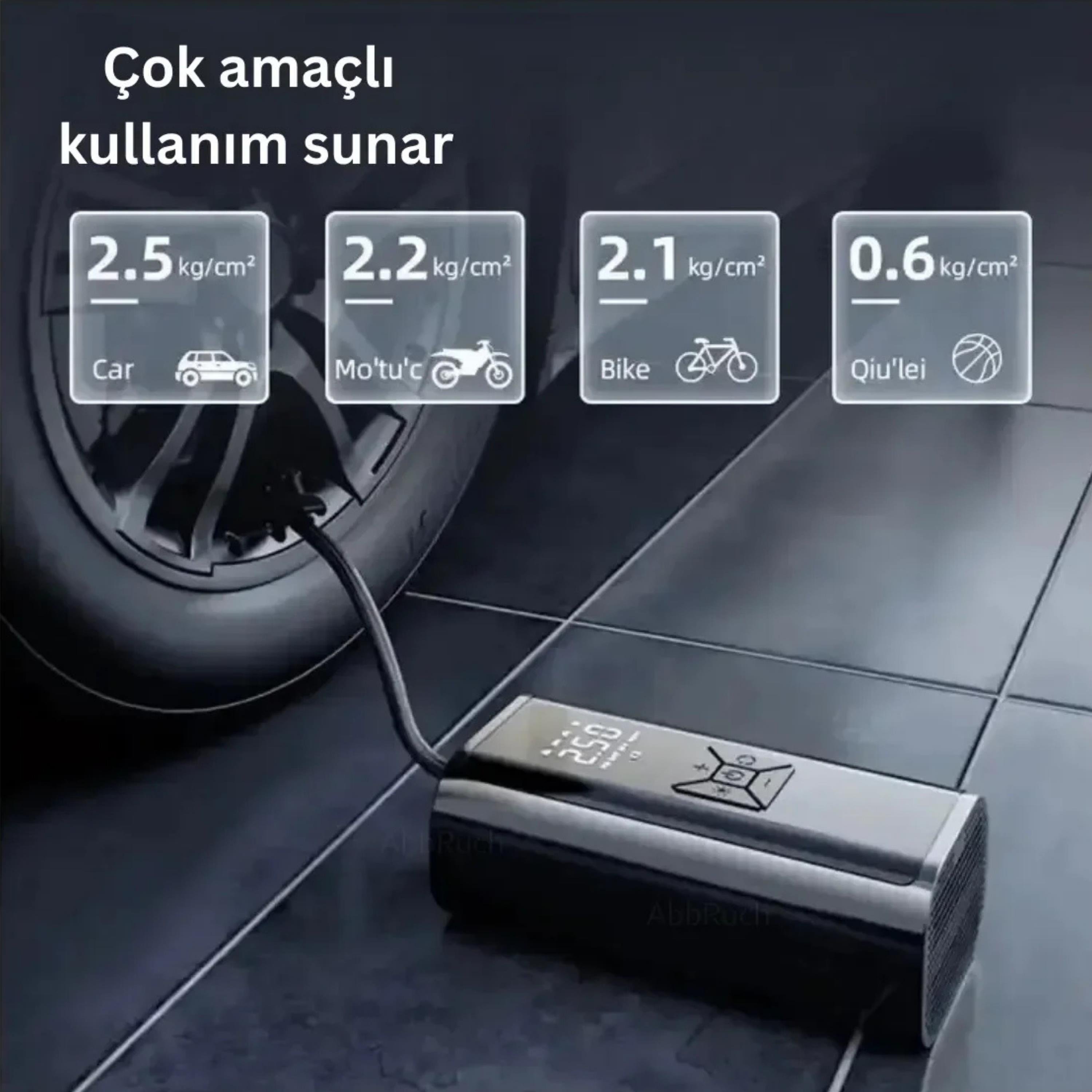 Taşınabilir Dijital Göstergeli Hava Kompresör Pompası