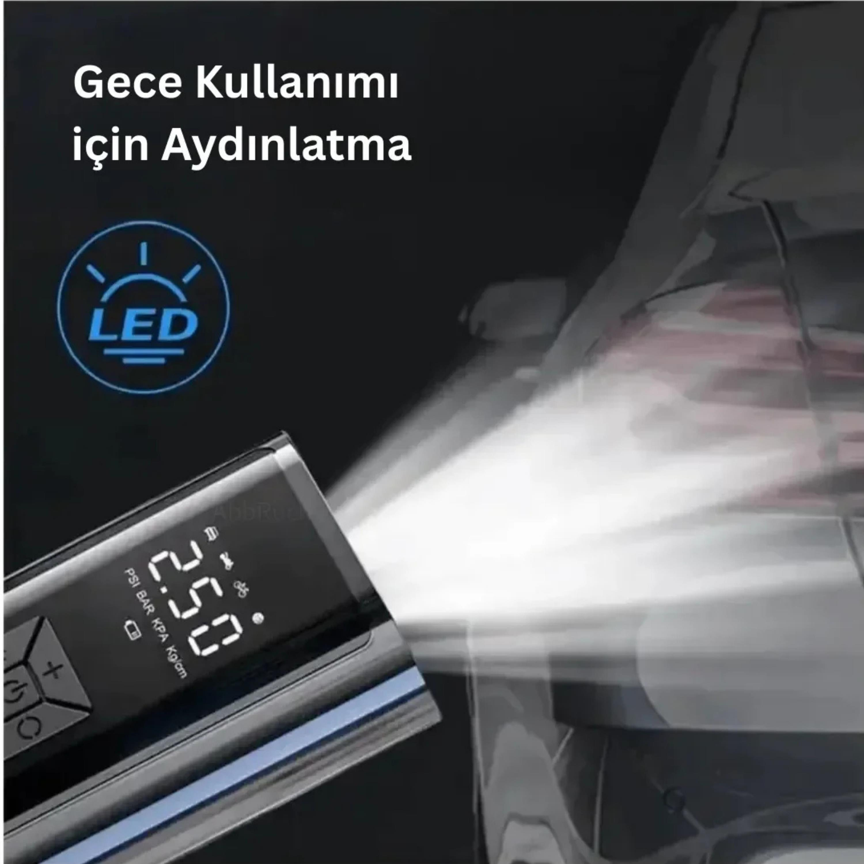Taşınabilir Dijital Göstergeli Hava Kompresör Pompası