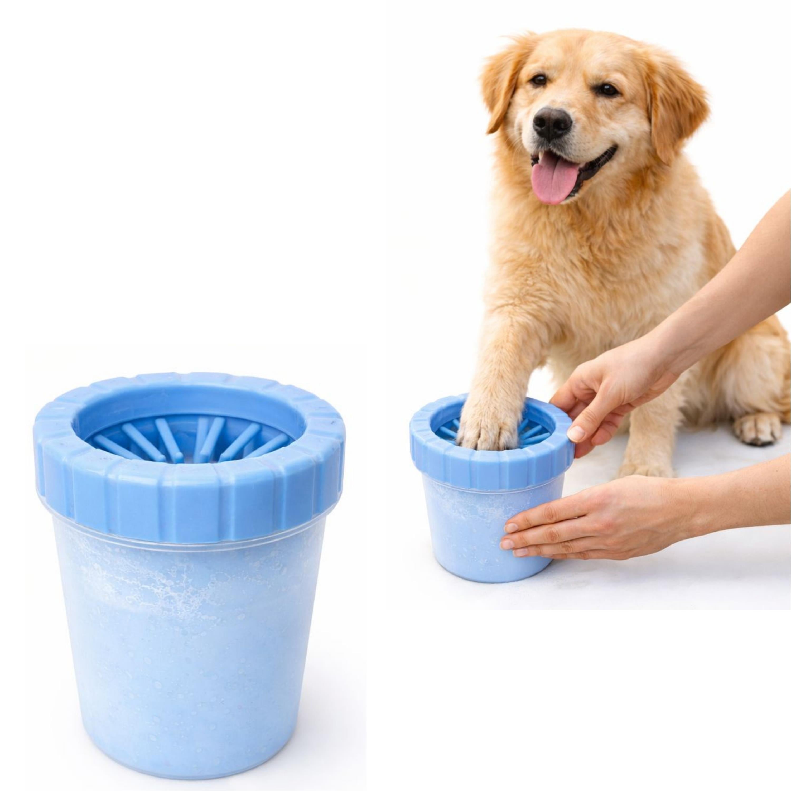 Taşınabilir Köpek Pati Temizleme Kabı Silikon Fırçalı Evcil Hayvan Ayak Yıkama Aparatı Kedi Köpek Pati Temizleyici