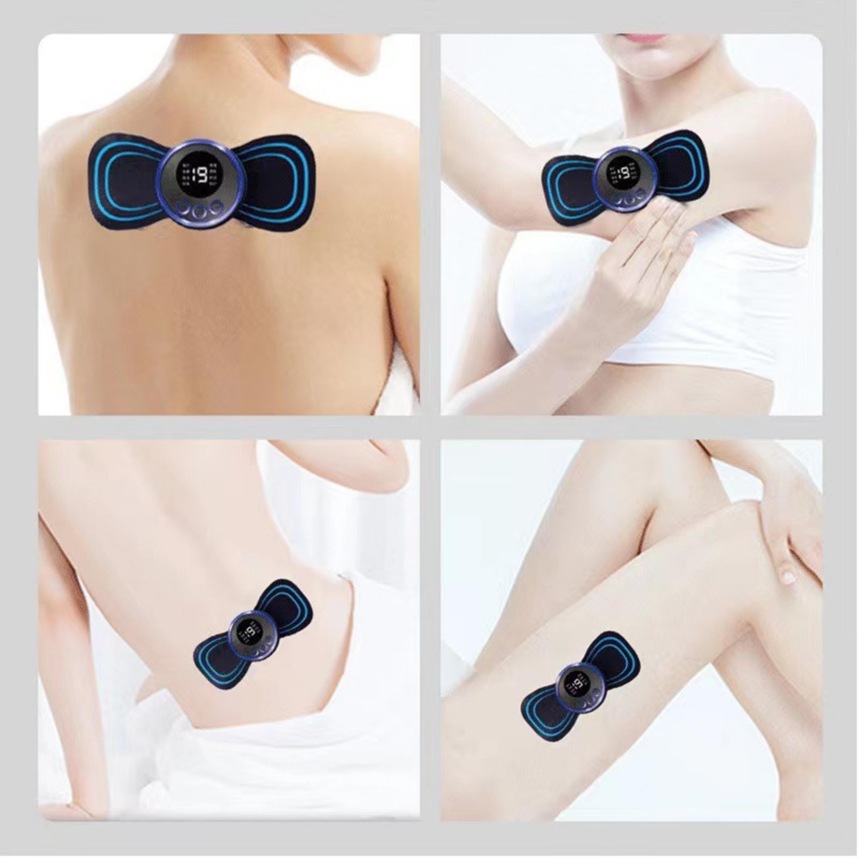 Tekli Sixpad Masaj Cihazı Tens Ems Elektronik Kas Uyarıcı Dijital Ekranlı Şarjlı Boyun Omuz Bel Kol Bacak Kas Gevşetici Akıllı Zaman Ayarlı 8 Modlu Masaj Pedi