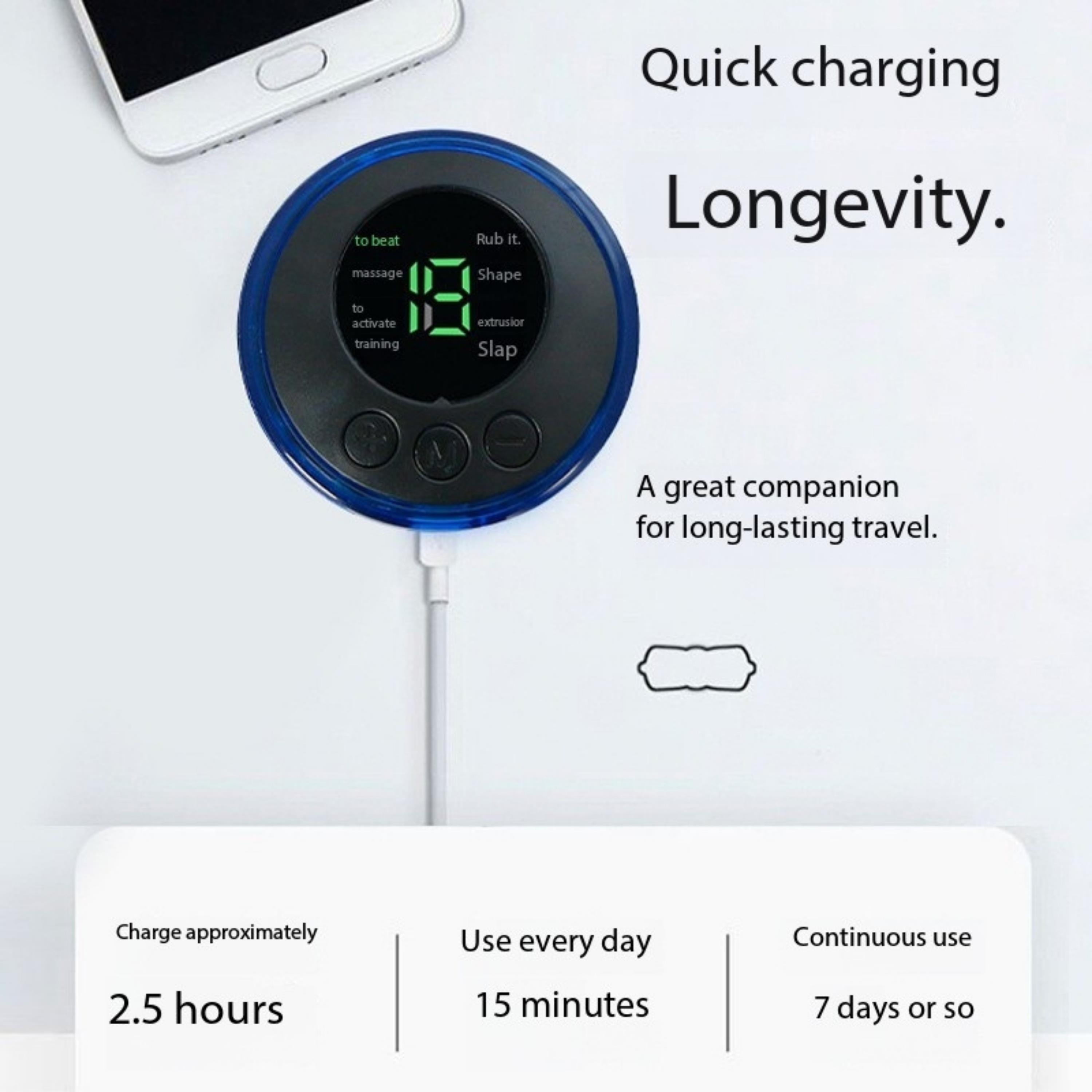 Tekli Sixpad Masaj Cihazı Tens Ems Elektronik Kas Uyarıcı Dijital Ekranlı Şarjlı Boyun Omuz Bel Kol Bacak Kas Gevşetici Akıllı Zaman Ayarlı 8 Modlu Masaj Pedi