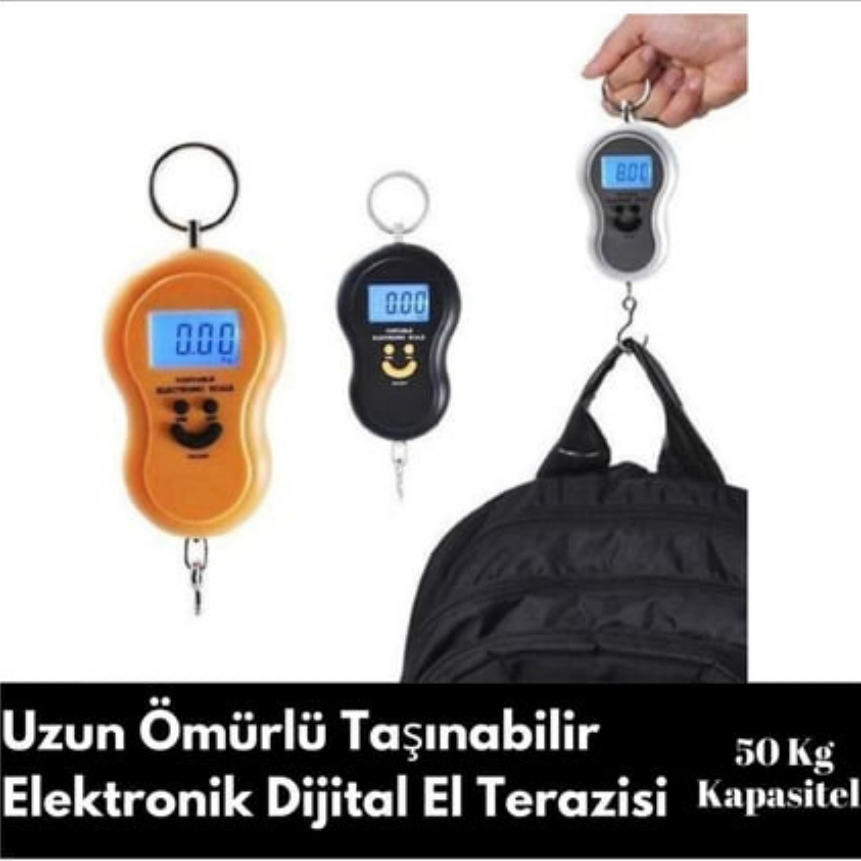 Turuncu Elektronik Dijital El Kantarı Taşınabilir Gülücüklü Hassas Tartı Mutfak Terazisi