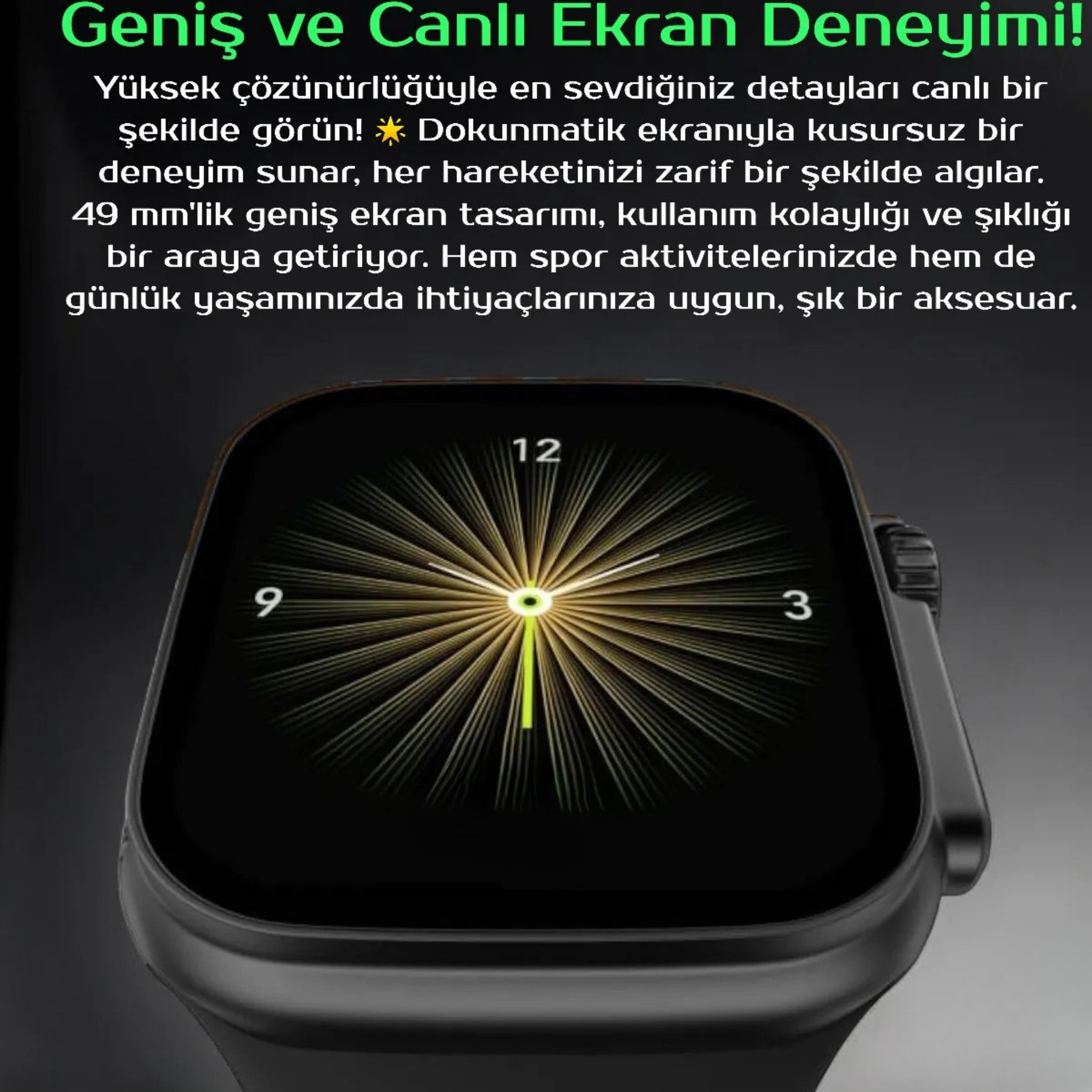 Ultra4 S 4 Kordonlu Siyah Kasa Akıllı Saat