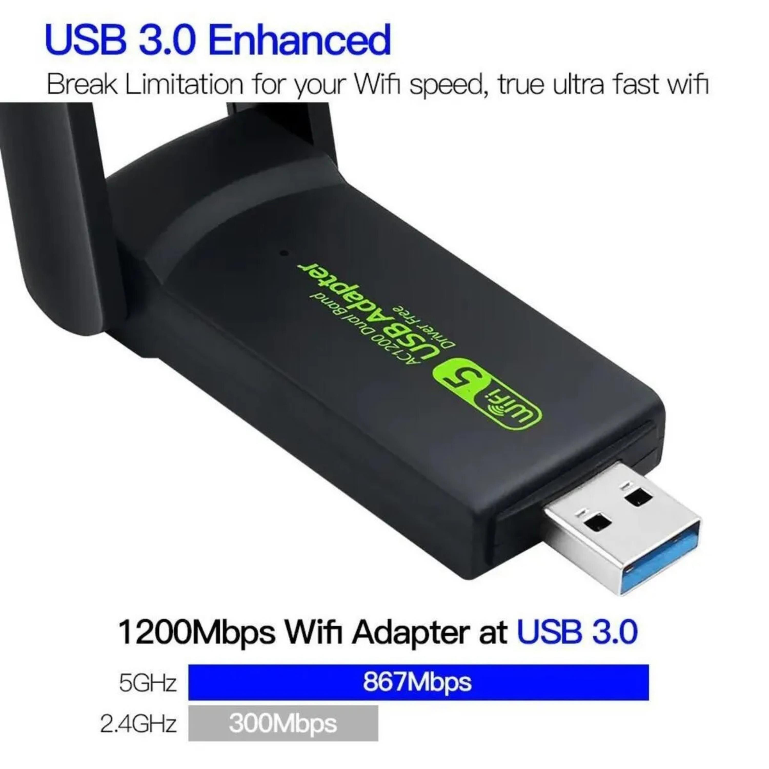 Usb 3.0 Adaptör Kablosuz Wifi 5 Alıcı Dönüştürücü