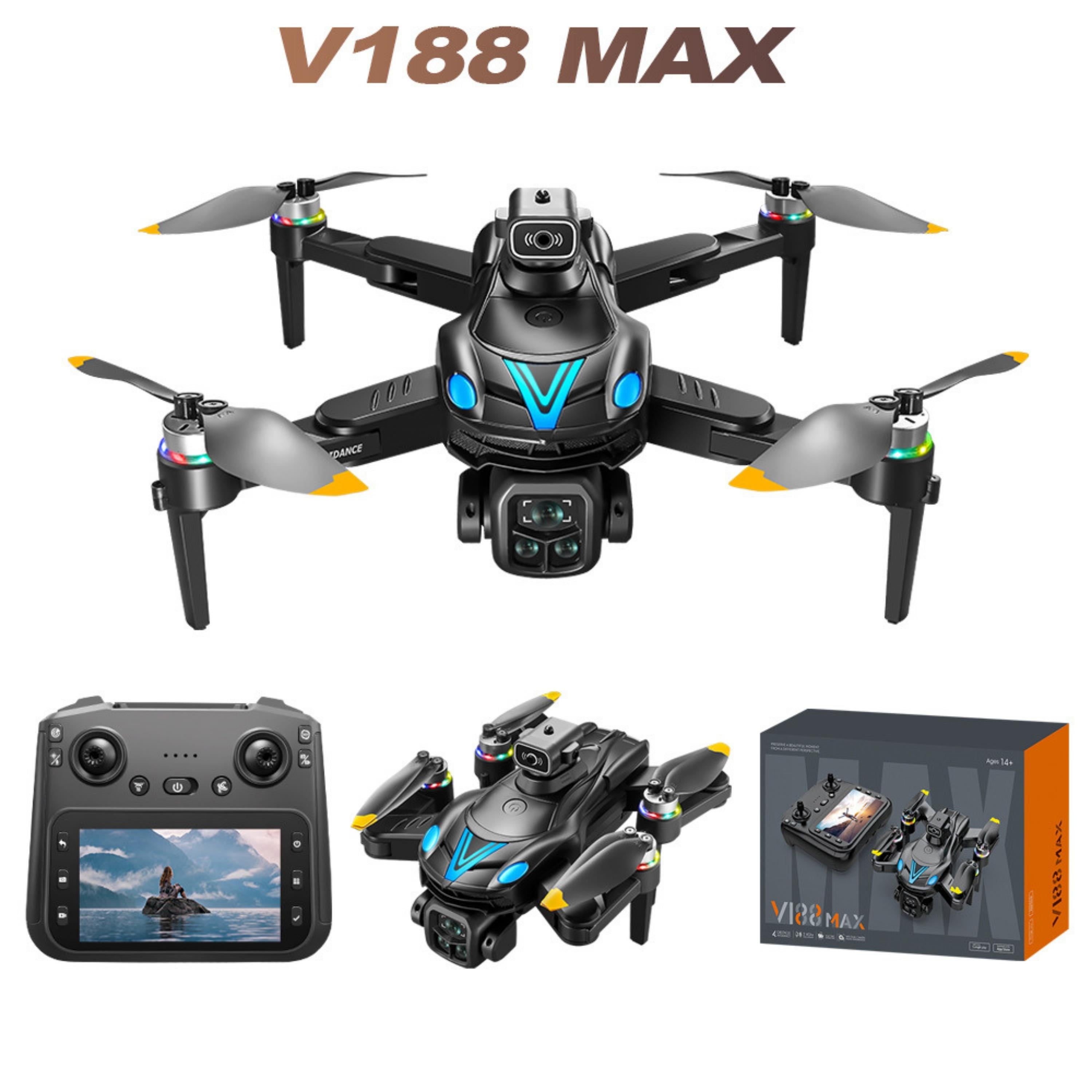 V188 Max HS325 Drone Katlanabilir Kameralı Wifi Bağlantılı Uzaktan Kumandalı Hd Çift Kameralı Mini Drone Ekran Kumandalı 