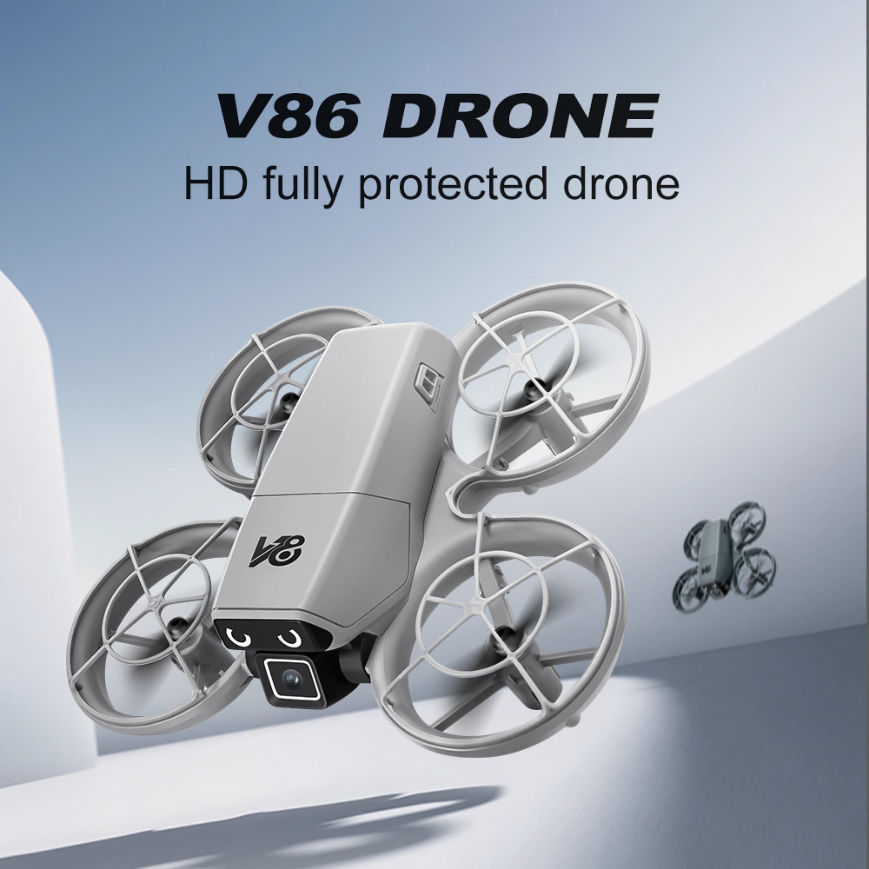 V8 Mini Drone Kameralı Uzaktan Kumandalı Drone Fotoğraf ve Video Çekimi Headless Mod El Hareketi Kontrolü Mobil Uygulama Destekli LED Işıklı Drone