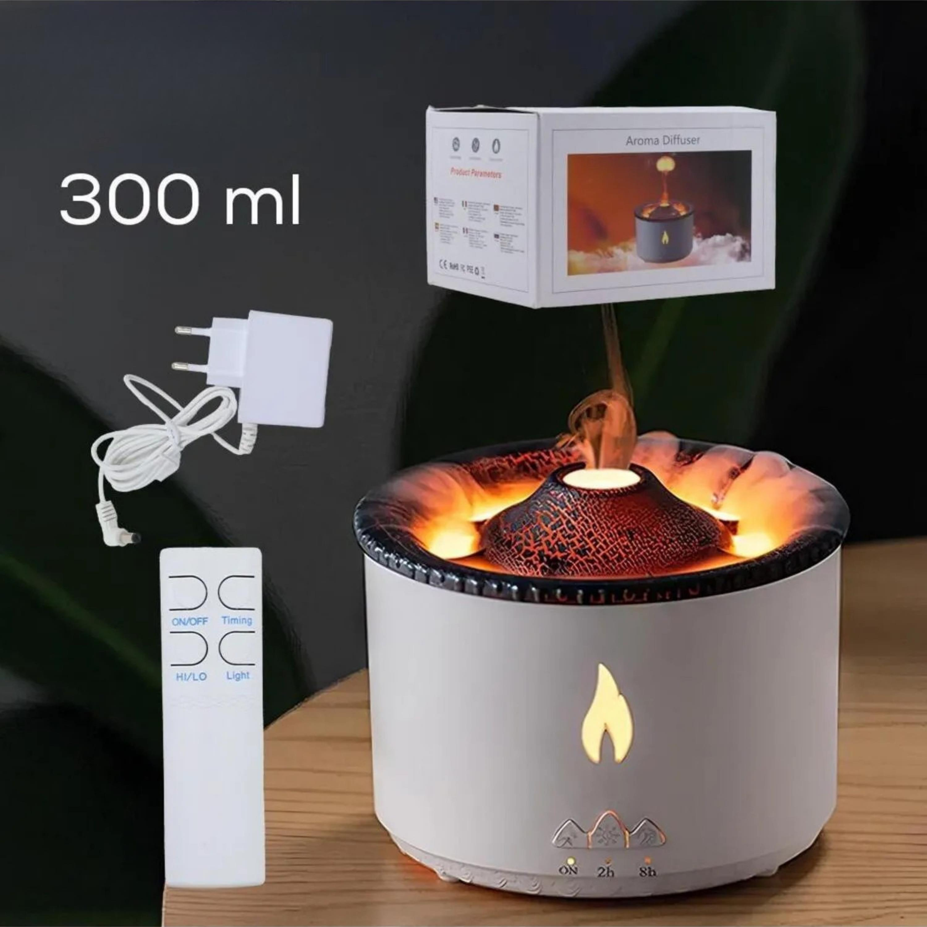 Volkanik Alev Yanardağ Hava Nemlendirici 300 ml Işıklı Aroma Difüzörü