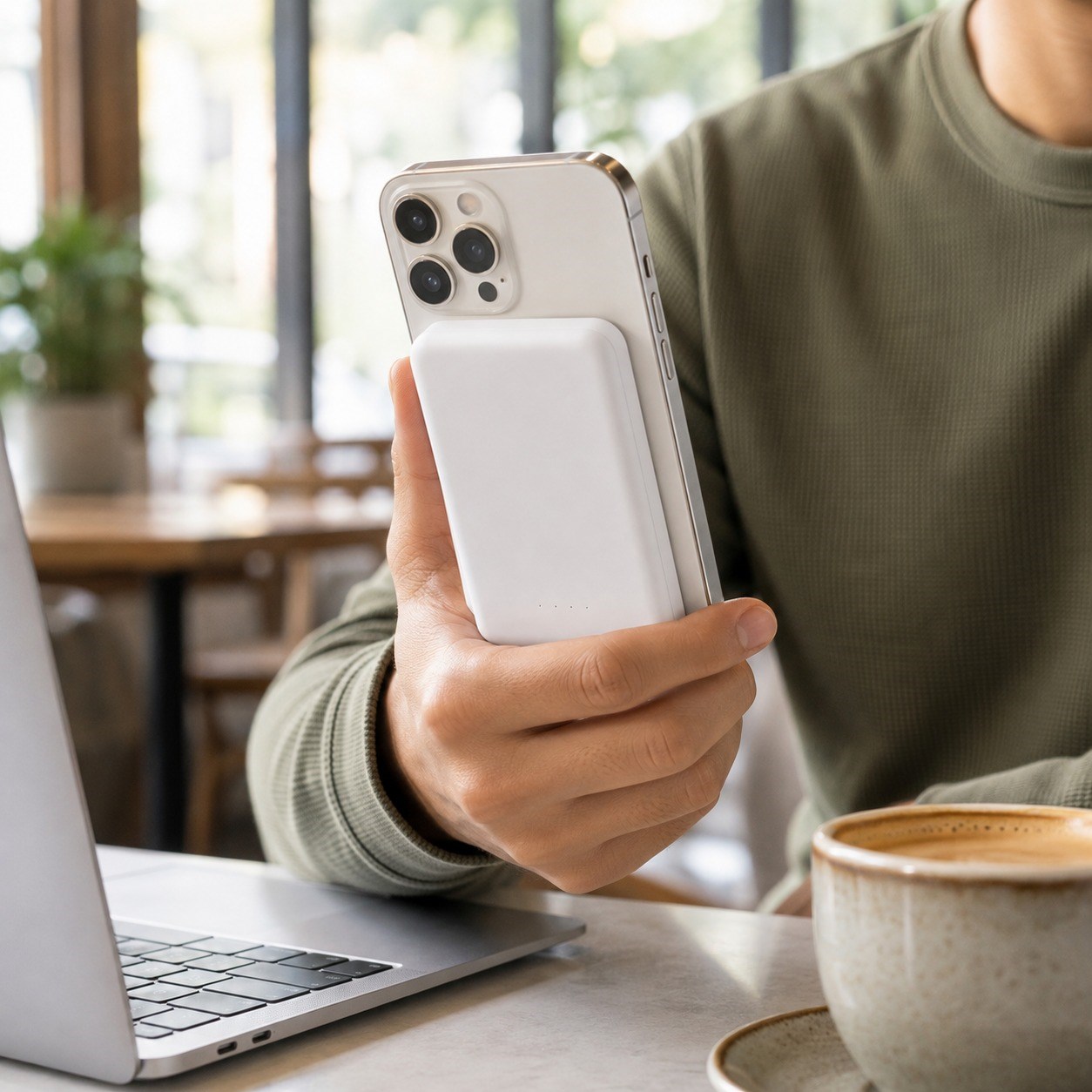 W08 10.000 mAh Manyetik Kablosuz Powerbank 5W Kablosuz Şarj Destekli Akıllı Pil Korumalı Taşınabilir Telefon Şarj Cihazı Magsafe Powerbank