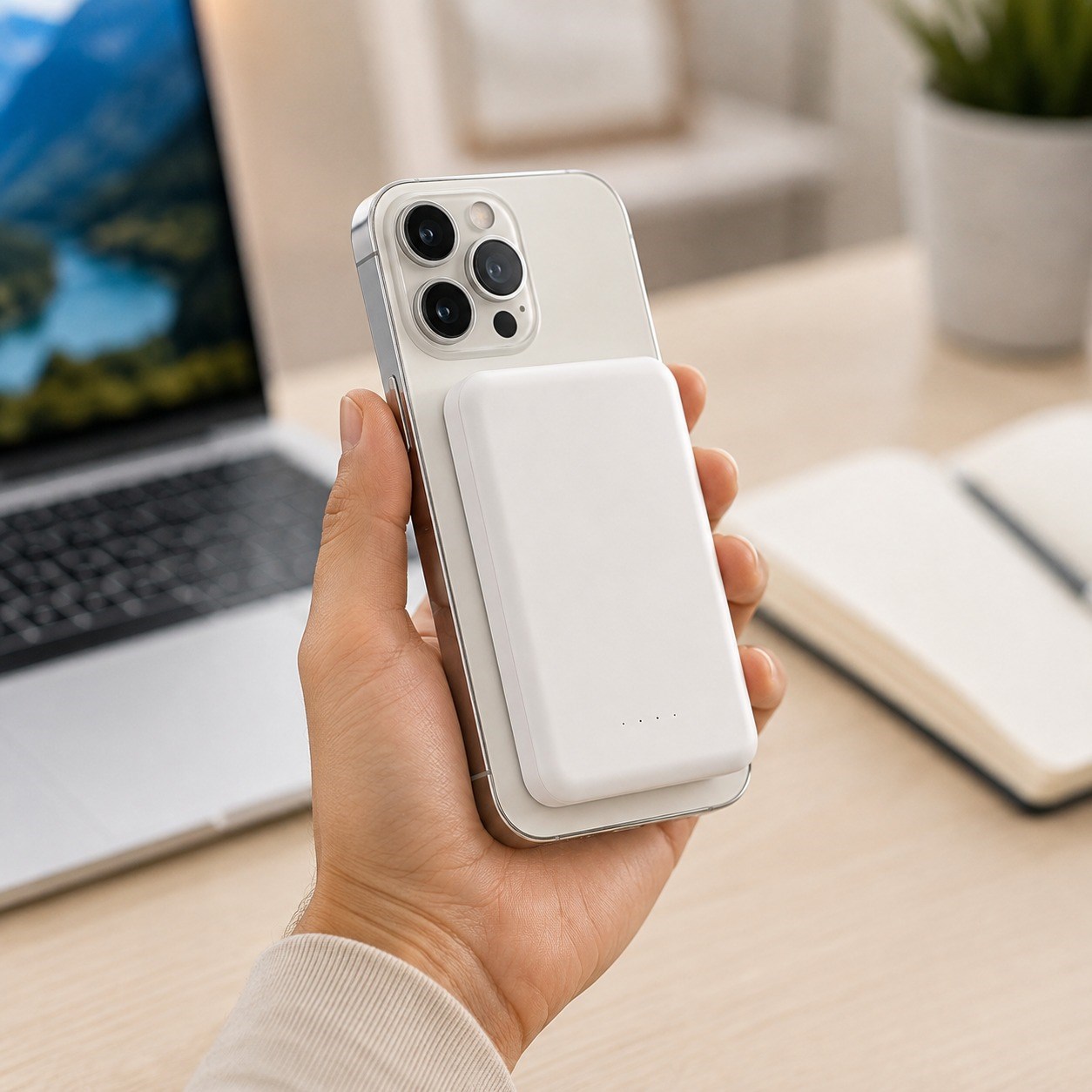 W08 10.000 mAh Manyetik Kablosuz Powerbank 5W Kablosuz Şarj Destekli Akıllı Pil Korumalı Taşınabilir Telefon Şarj Cihazı Magsafe Powerbank