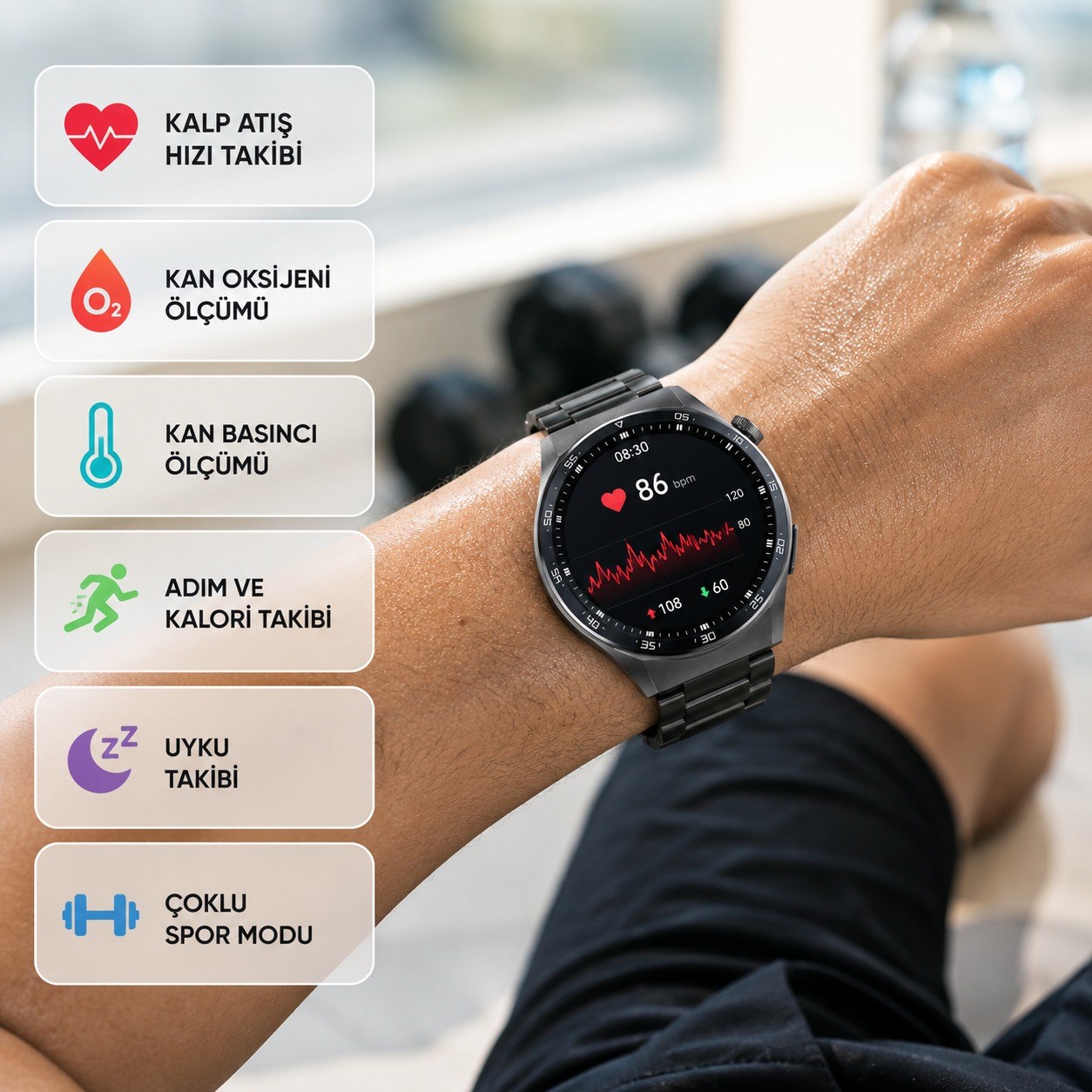 Watch 11 Pro Akıllı Saat Bluetooth Arama Konuşma Özellikli Super AMOLED Ekran NFC Nabız Adım Takibi Spor Modlu 3 Kordonlu Smart Watch
